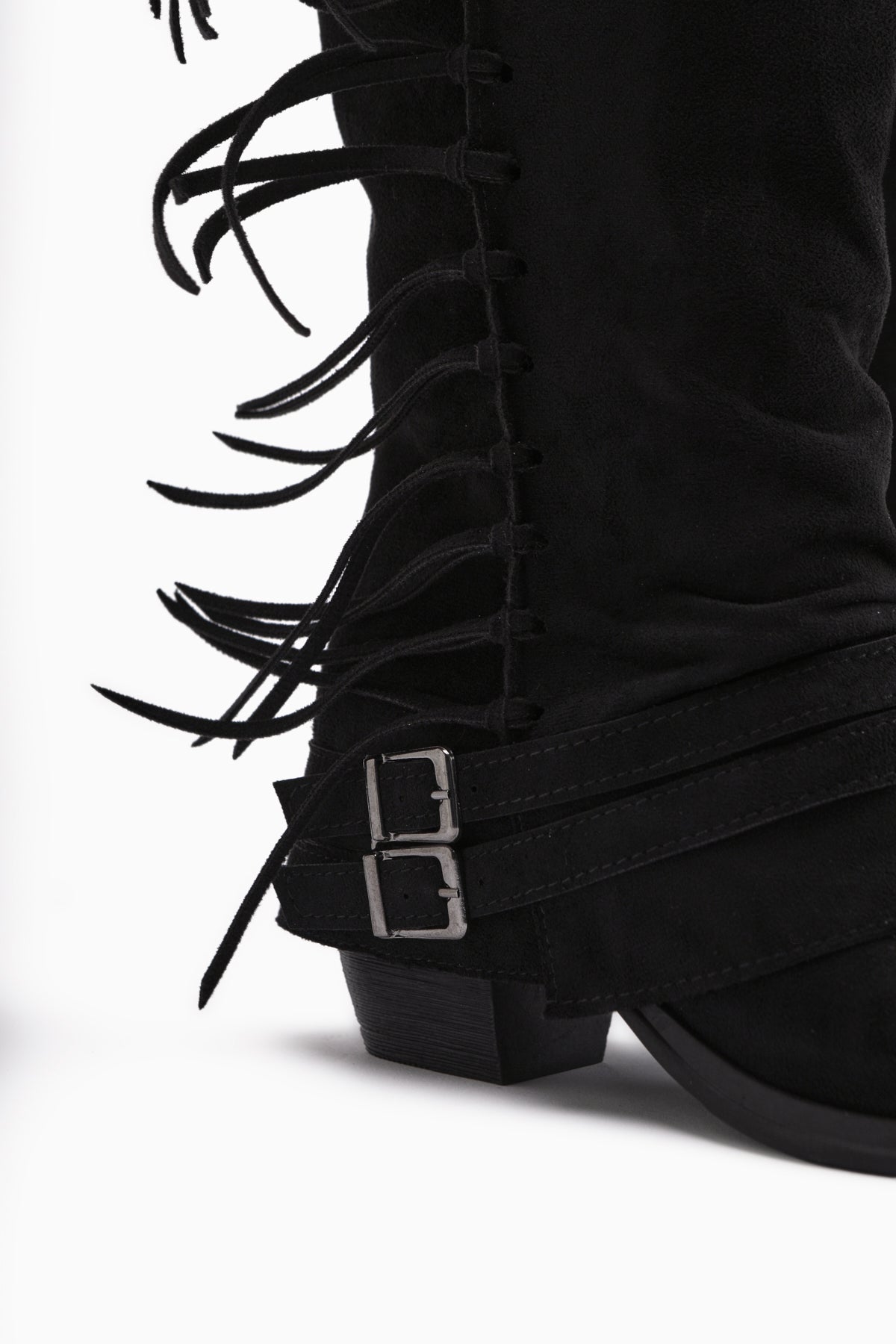 Rozin – Schwarz Velours kniehoher Stiefel (Damen)