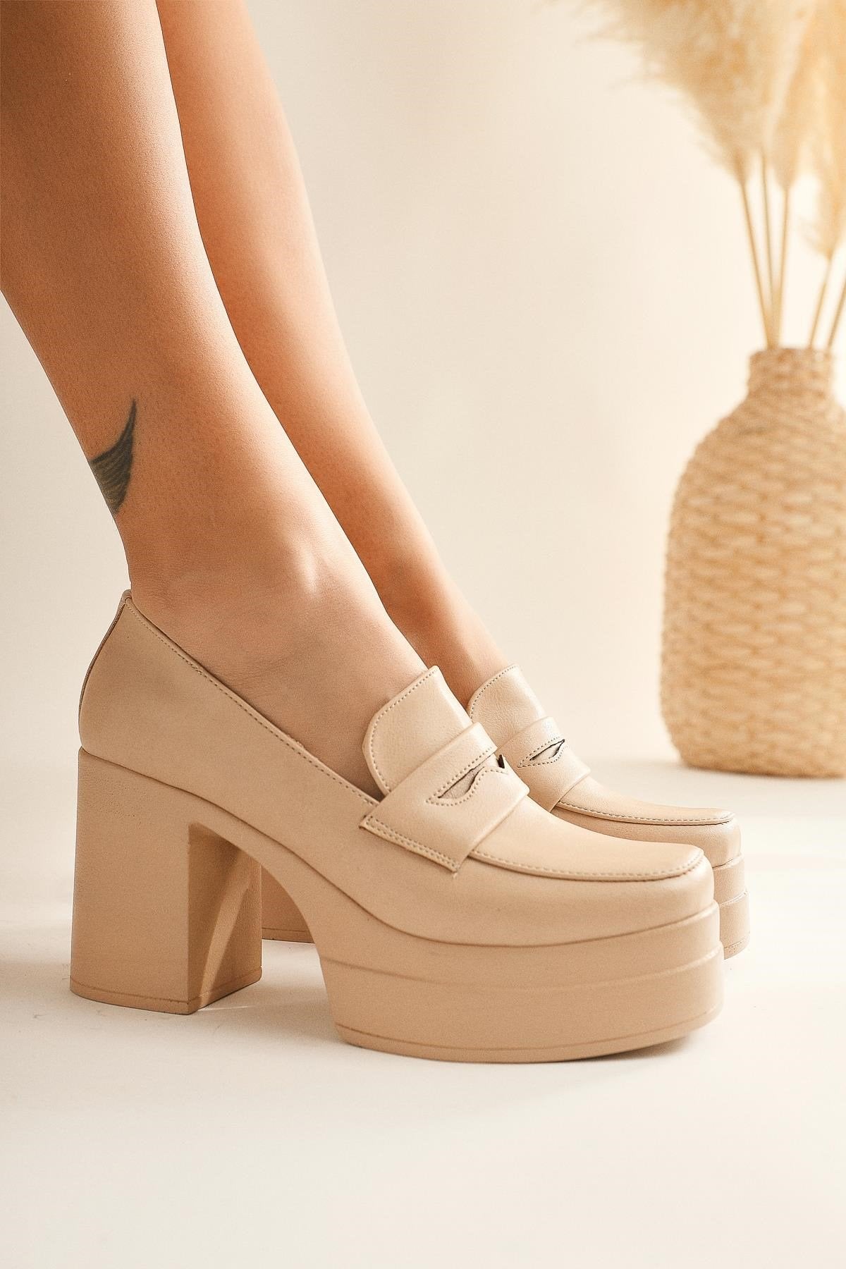 Candace – Nude Heeled Platform Shoe (Women)