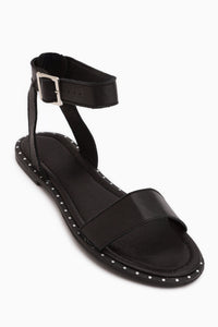 Winona Echtes Leder Schwarz Schnallen Damen Sandale