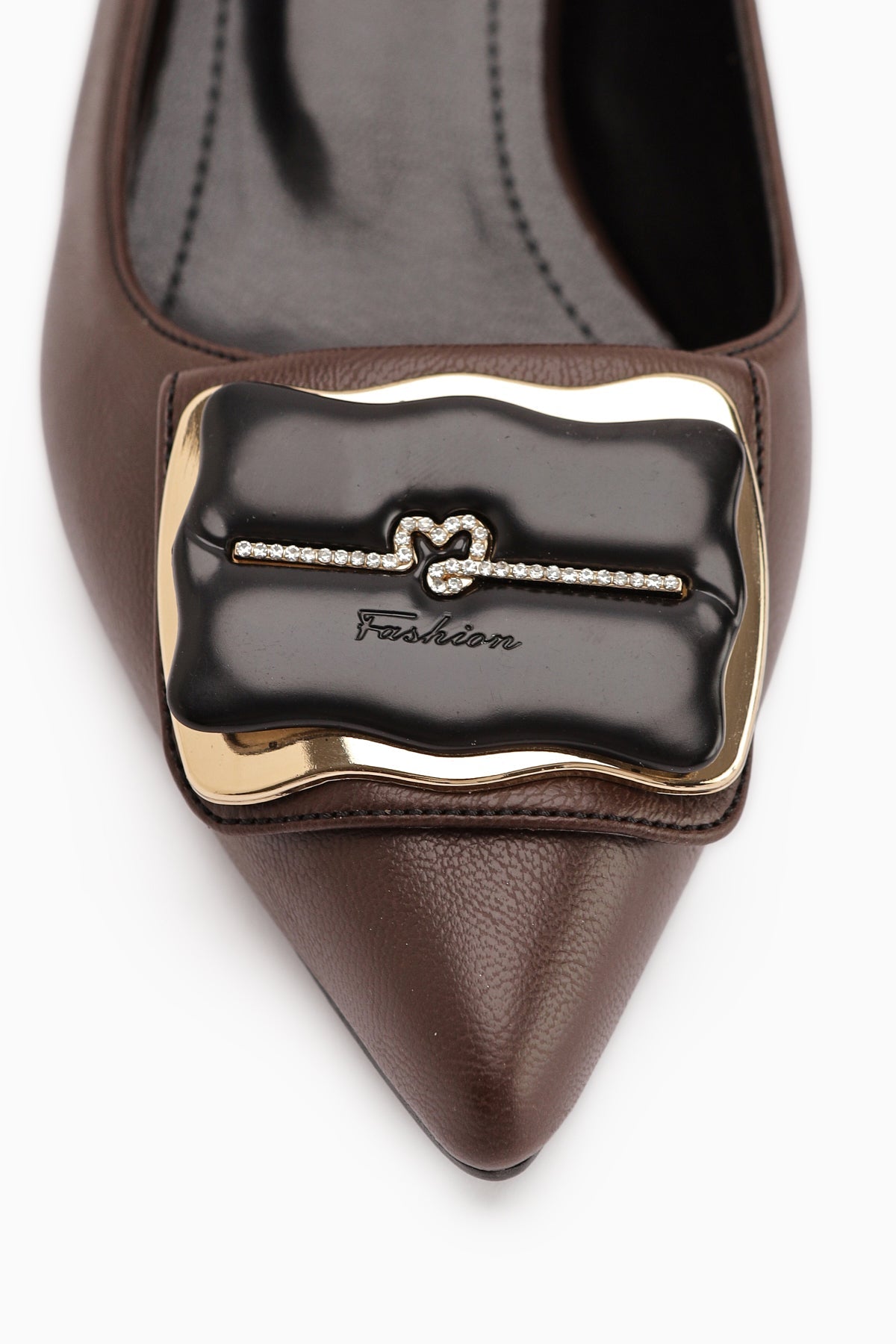 Judita Coffee Buckled Women's Heeled Shoe