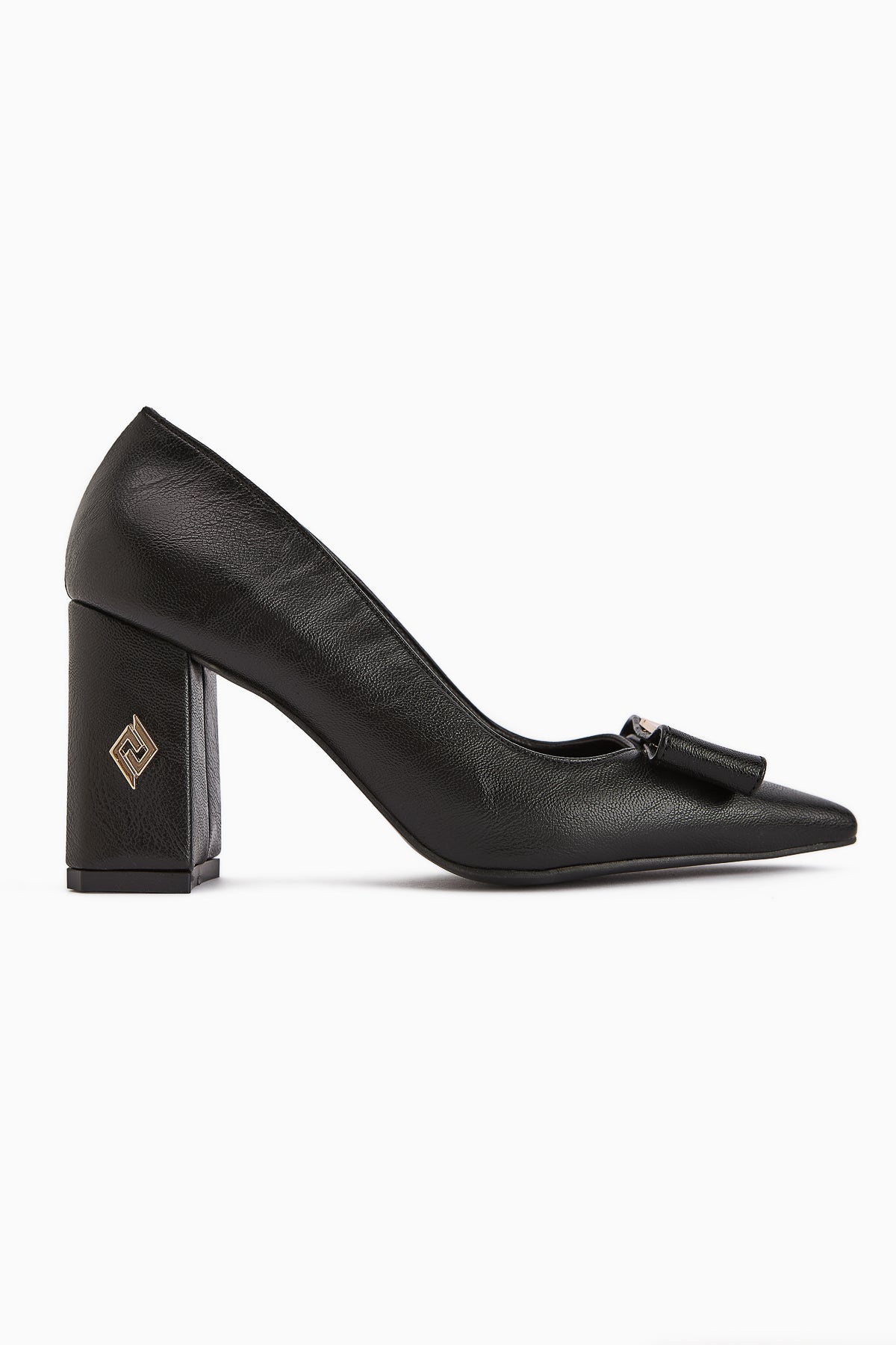 Melly – Black Buckle-Detail Block Heel Women's Shoe (Women)