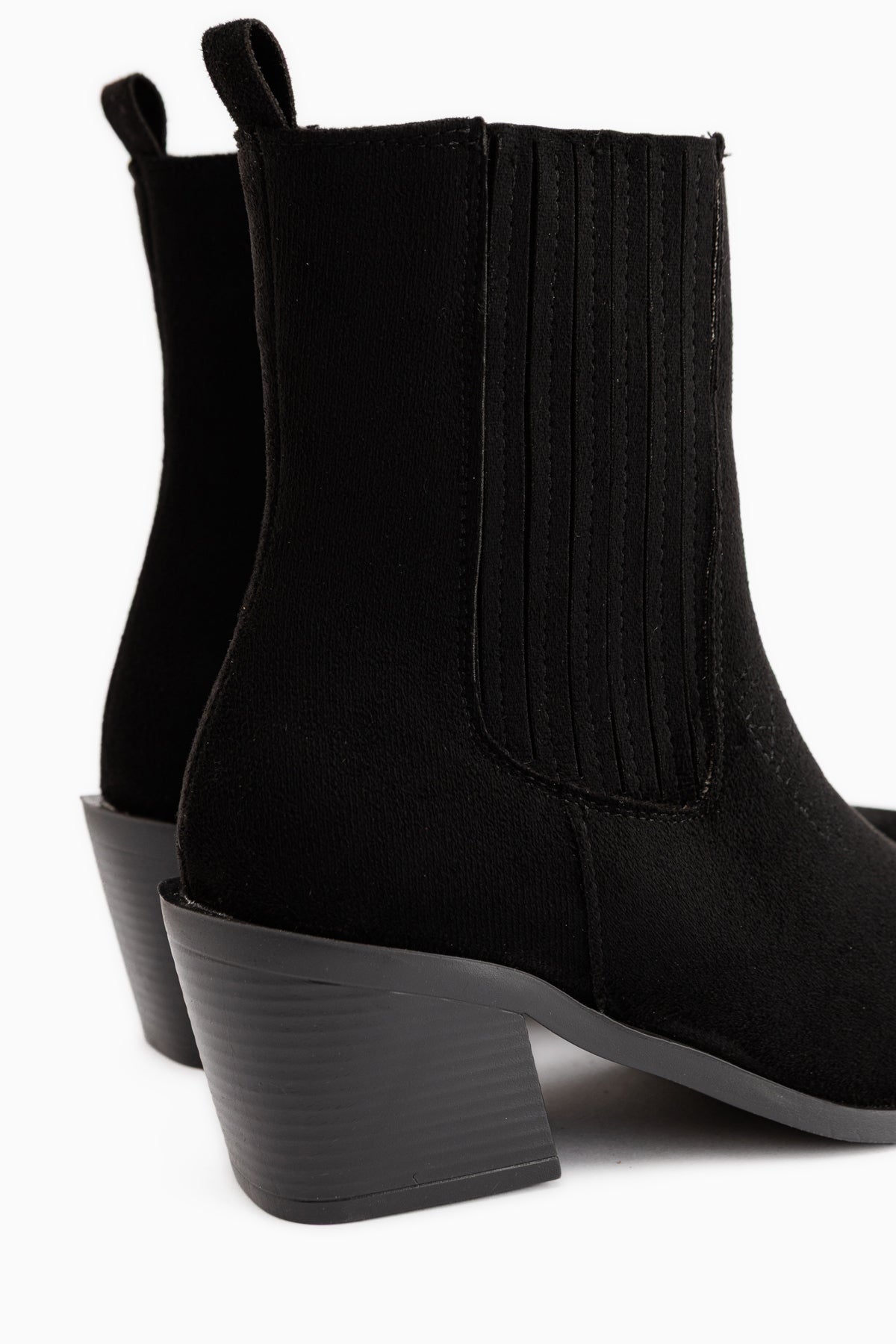 Elvia Black Suede Elastic Women’s Boots