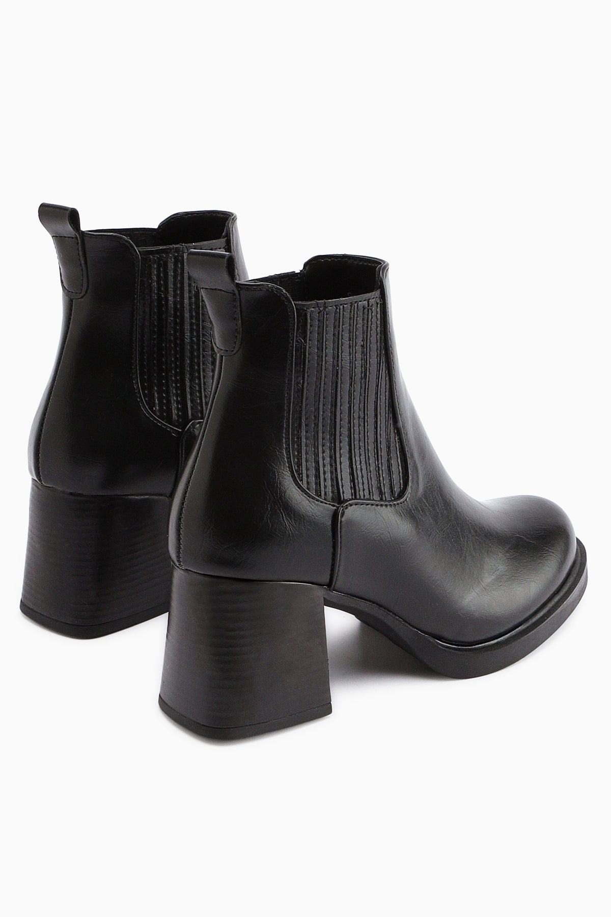Marya Black Elasticated Women's Heeled Boot