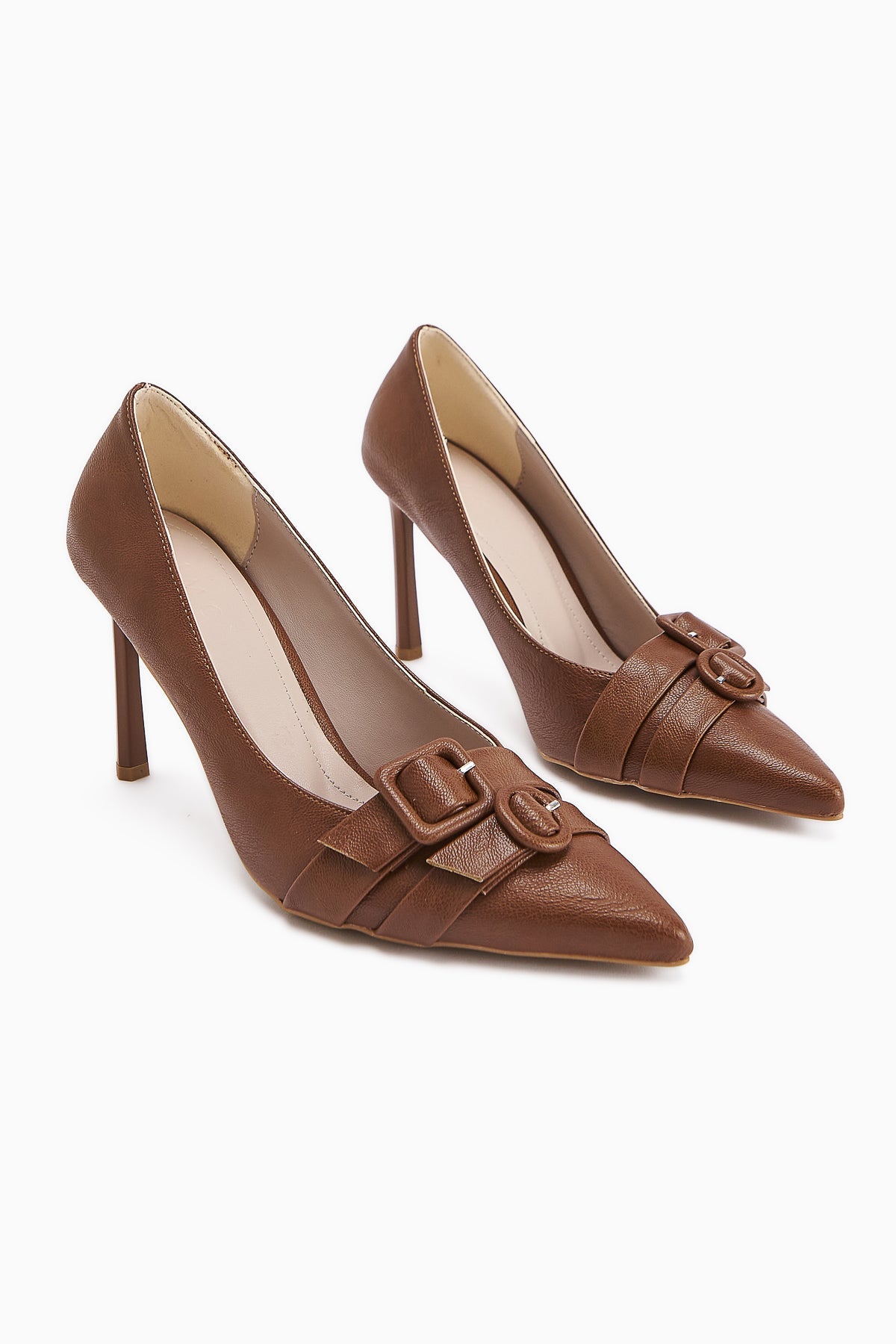 Halez Taba Buckled Stiletto Pointed Toe Women's High Heels