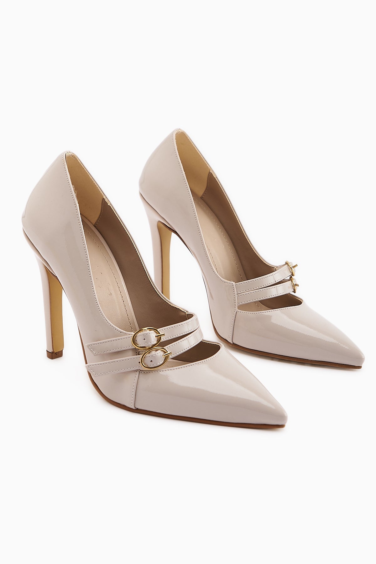 Dolly Beige Patent Stiletto Women's High Heel Shoe