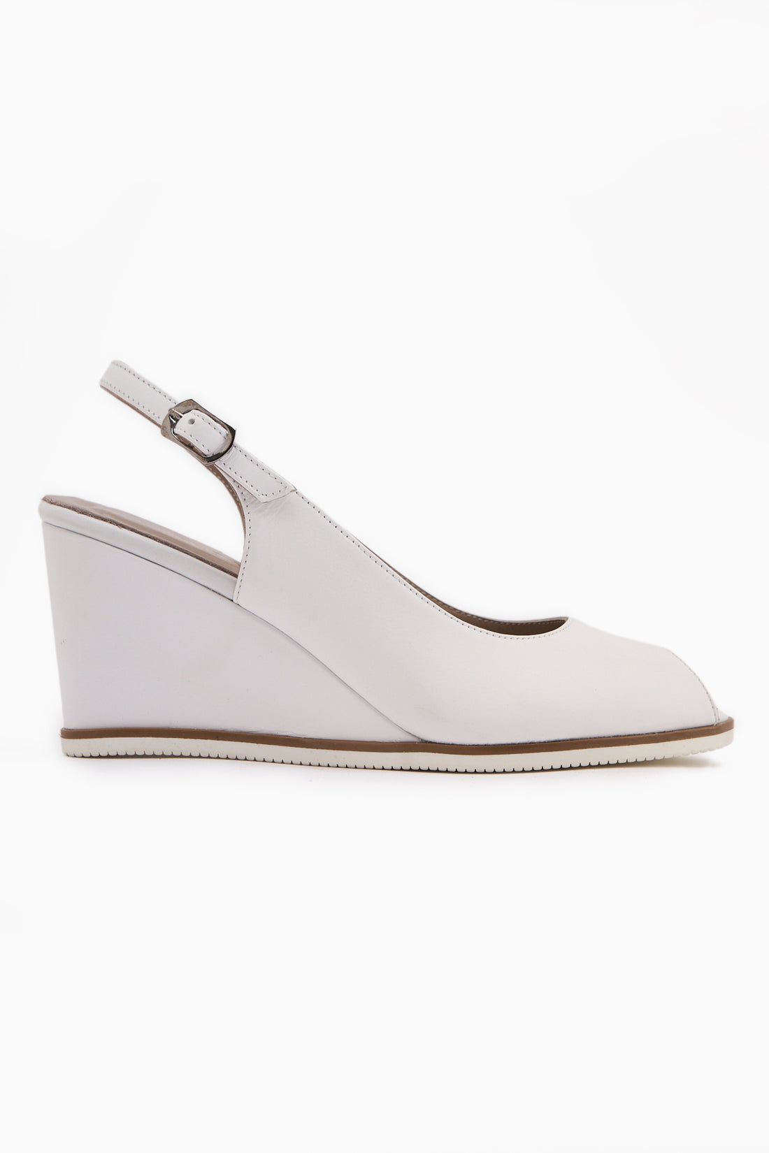 Marly Echtes Leder Weiß Wedge Damen Sandale