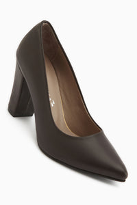 Emily Echtes Leder Braun Dick Absatz Damen Schuhe