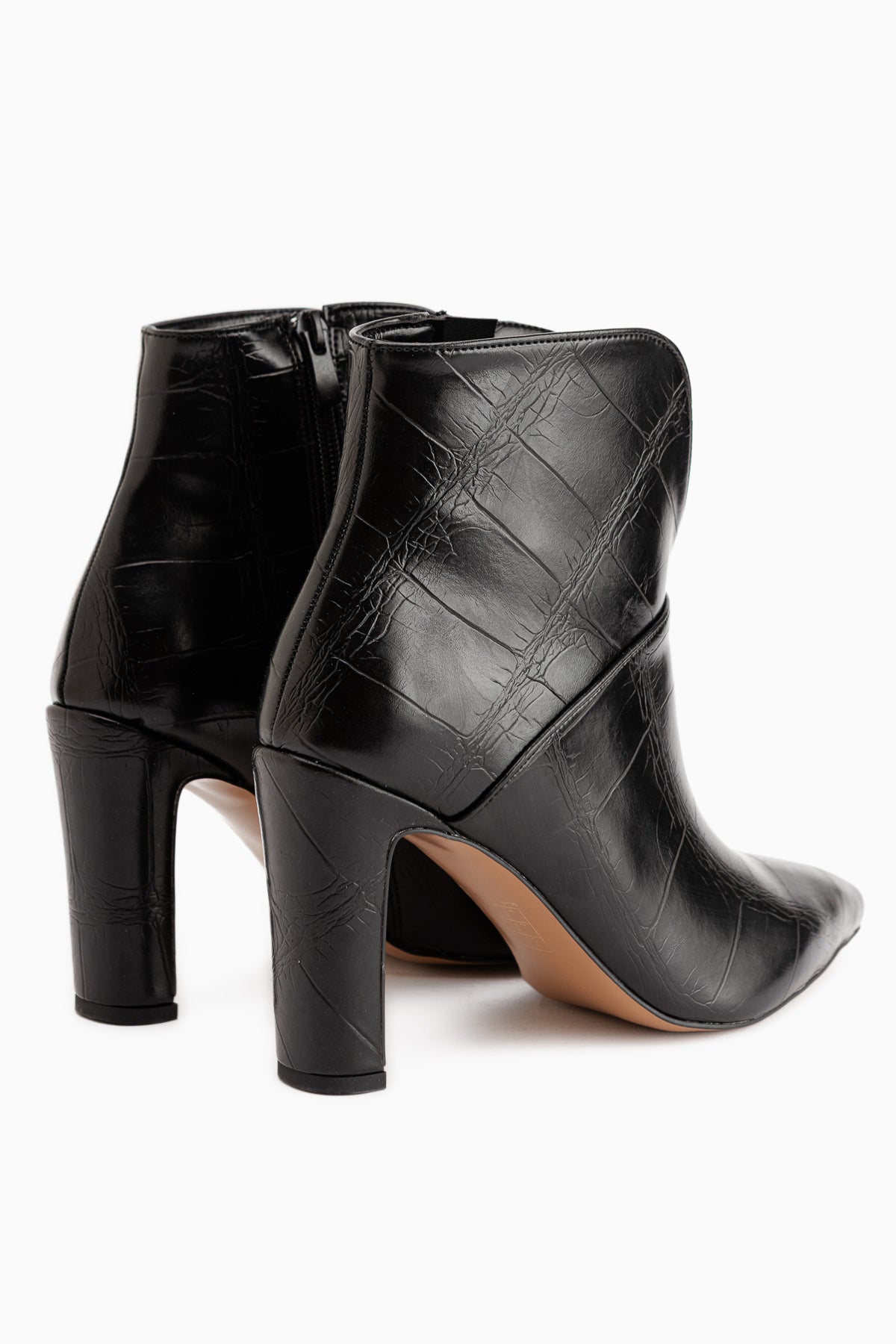 Janis Black Crocodile Heeled Women’s Boots