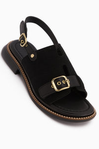 Neveen Black Suede Buckled Women’s Sandal