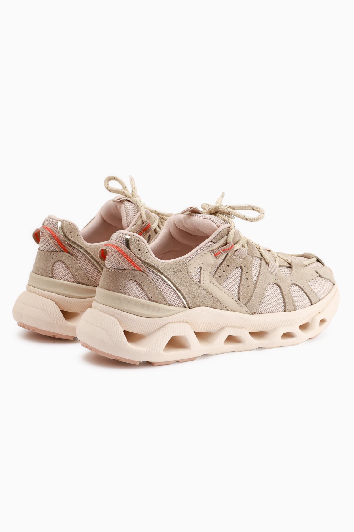 Raisa Genuine Leather Beige Suede Detailed Thick Sole Women’s Sneakers