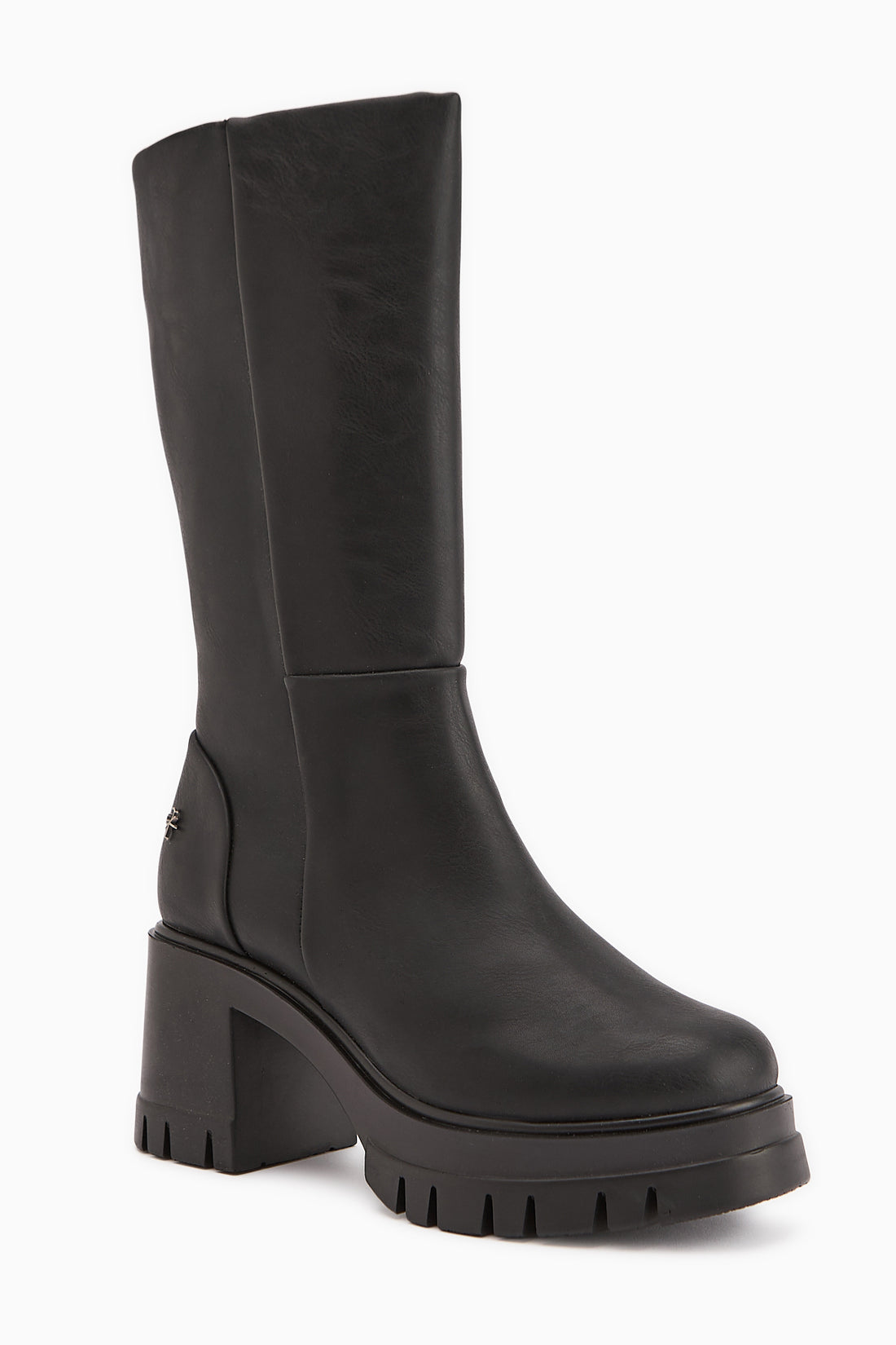 Chelsie Schwarze Hohe Absatzplattform Kurze Stiefel