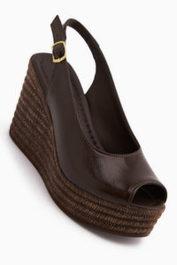 Caty Braun Keilabsatz Damen Sandale
