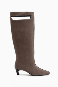 Gena Echtes Leder Mink Wildleder Kurze Absatz Damen Stiefel