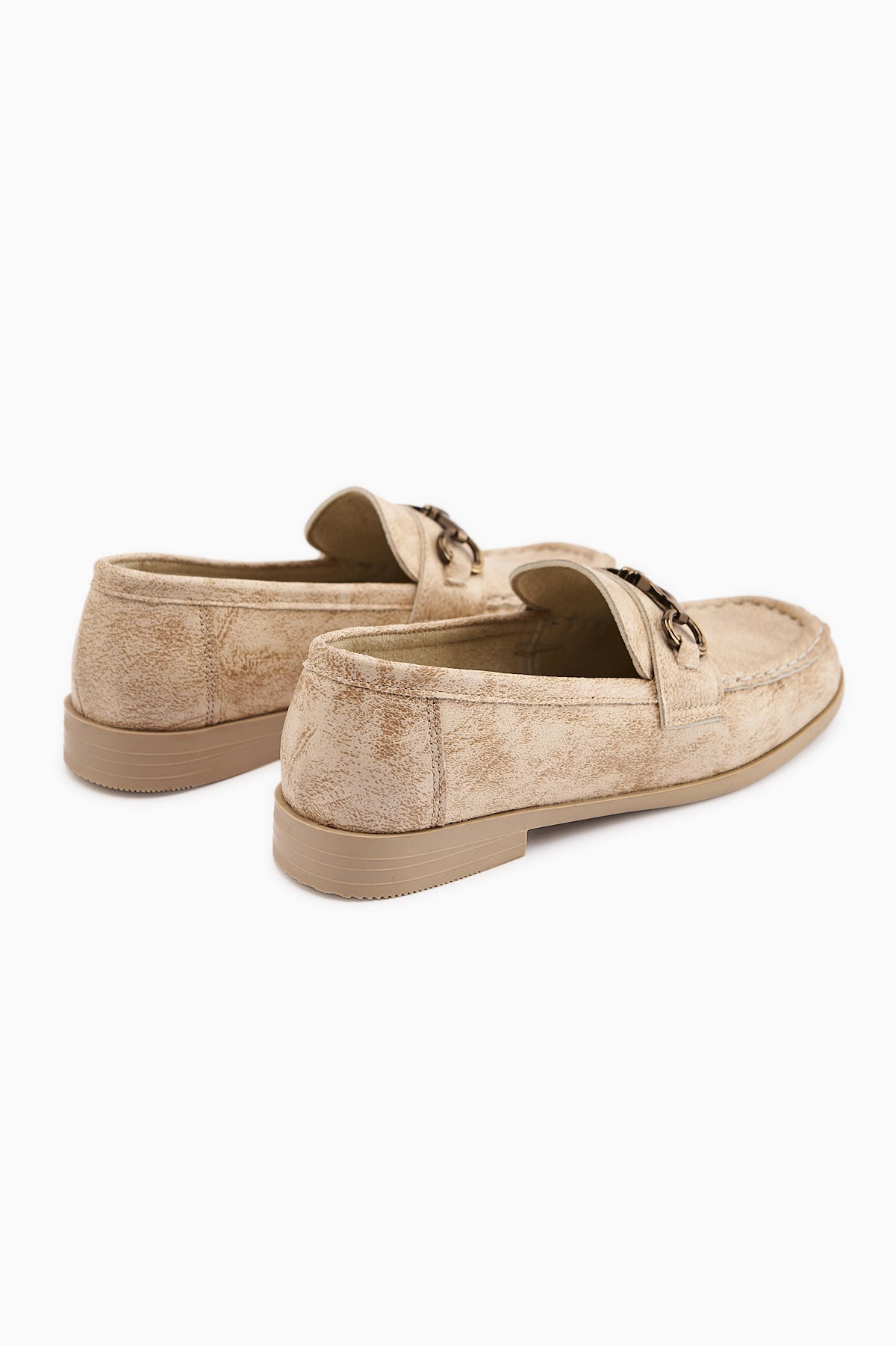 Kali Nude Chain Detailed Women's Loafers