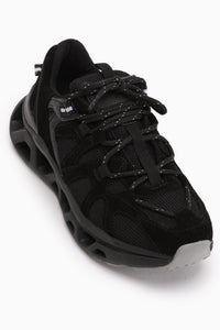 Raisa Echtes Leder Schwarz Wildleder Netz Detail Damen Sneaker