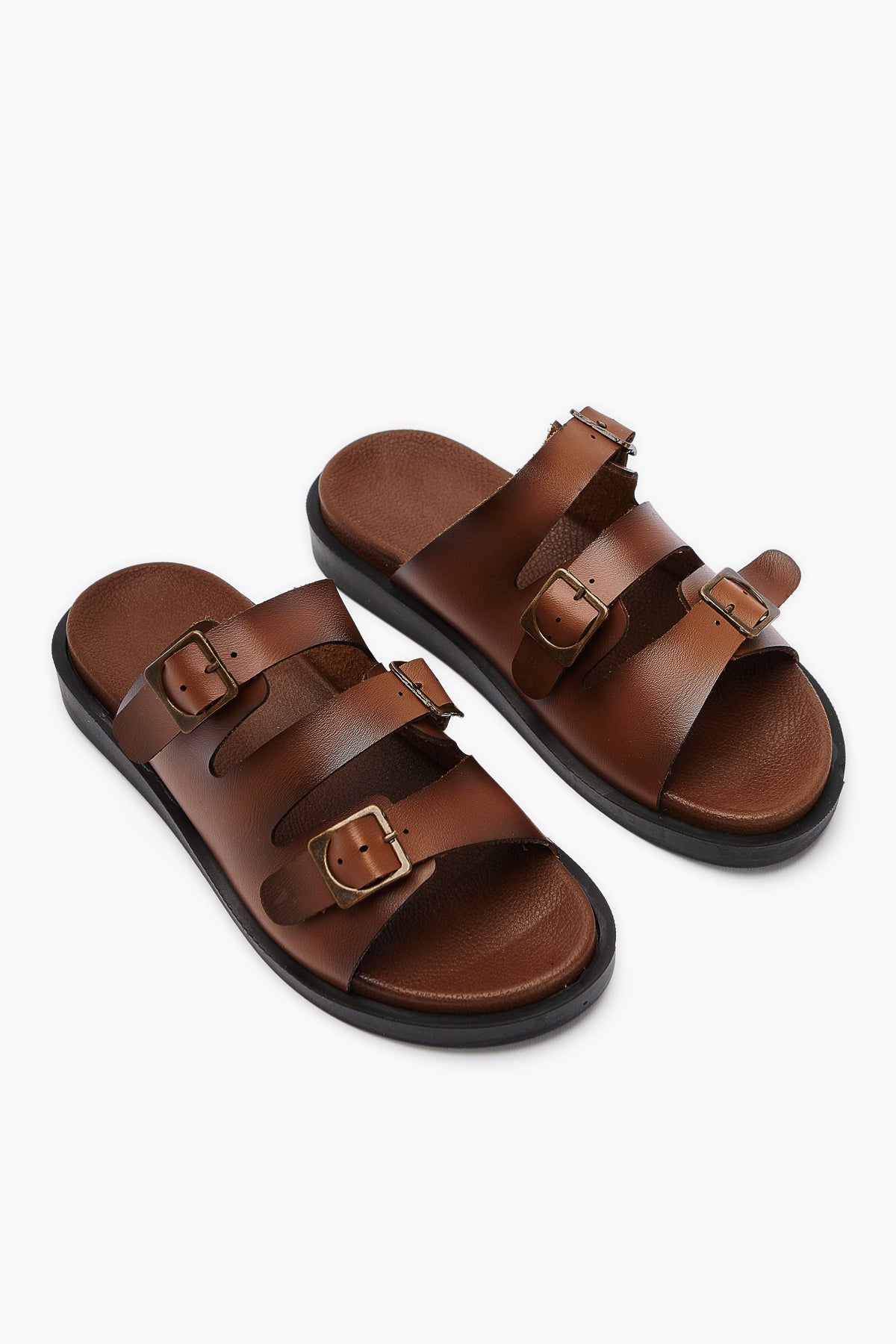 Cosima Damen Tan Dreifachriemen-Slide