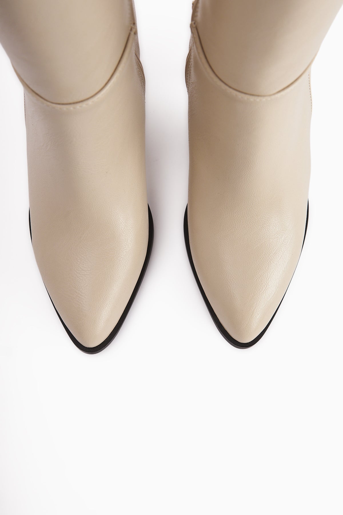 Deniza Beige Heeled Women's Boot