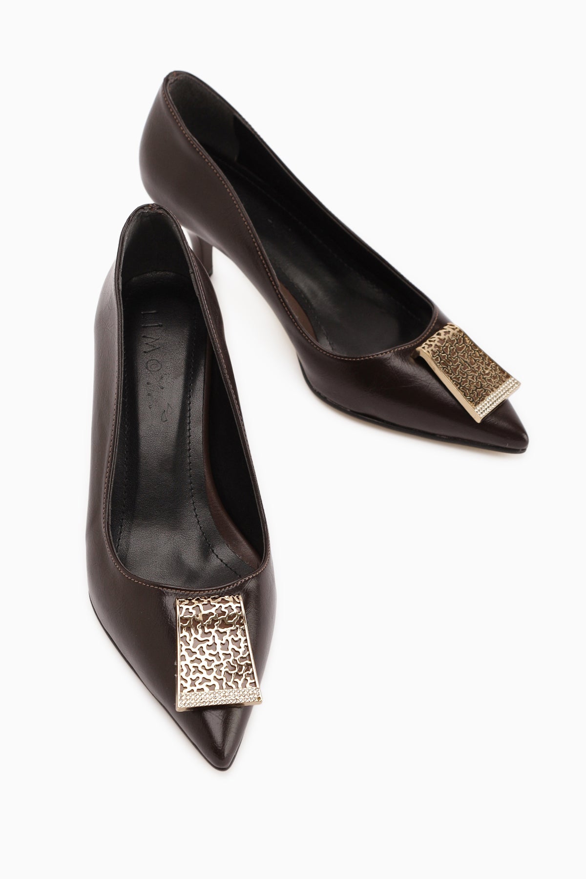 Lian Brown Buckled Stiletto Heels