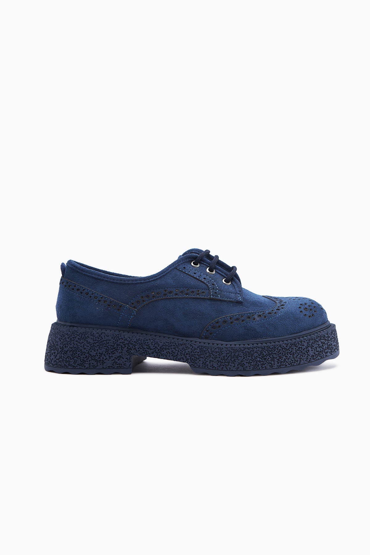 Rossy Marine Wildleder Ovaler Zehen Laser Cut Täglicher Schuh