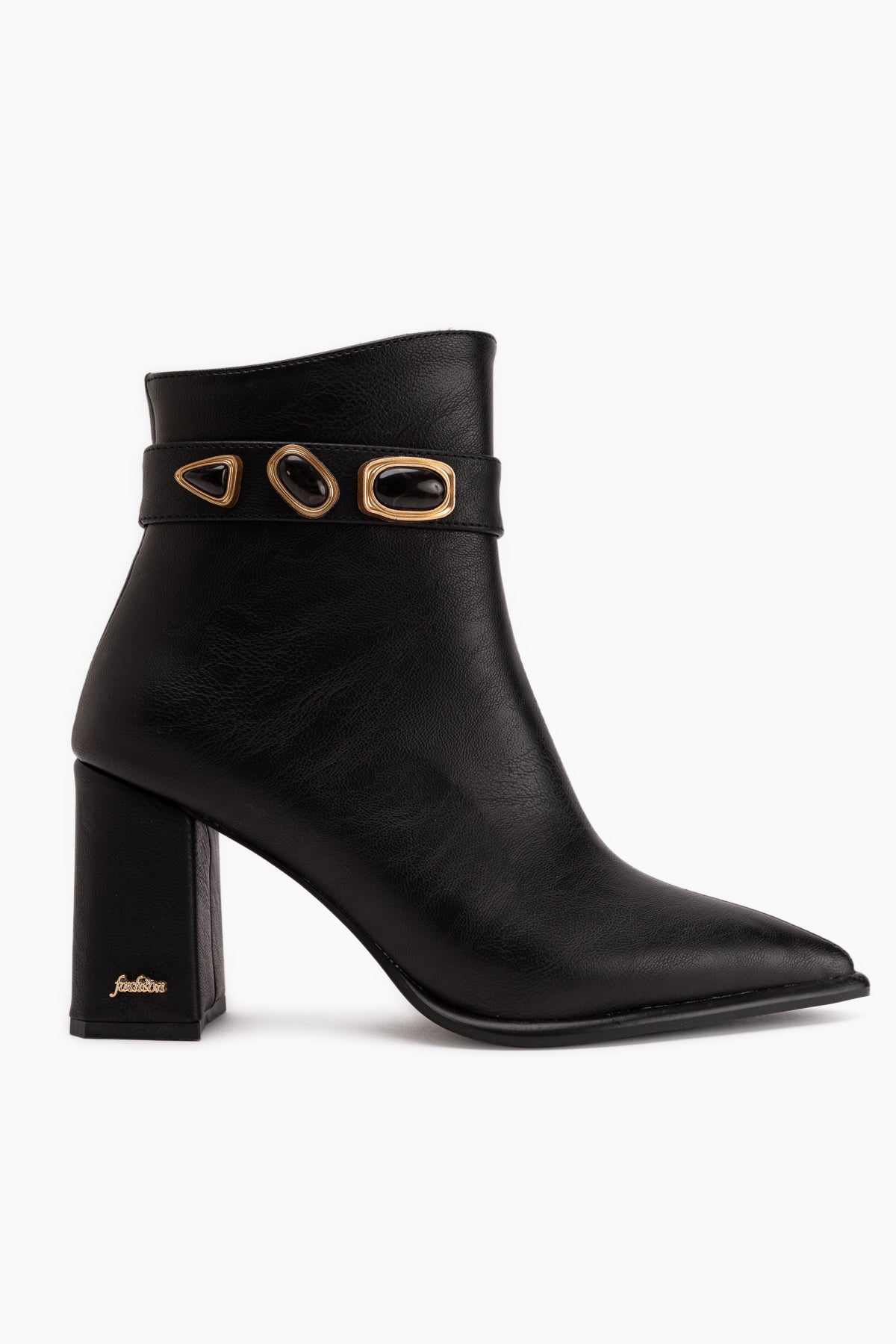 Loretta Schwarze Abnehmbare Manschette 2-in-1 Absatz Damen Stiefel & Stiefeletten