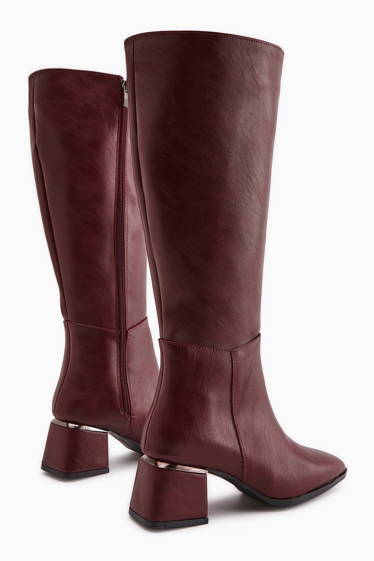 Miami Burgundy Square-Toed Boots