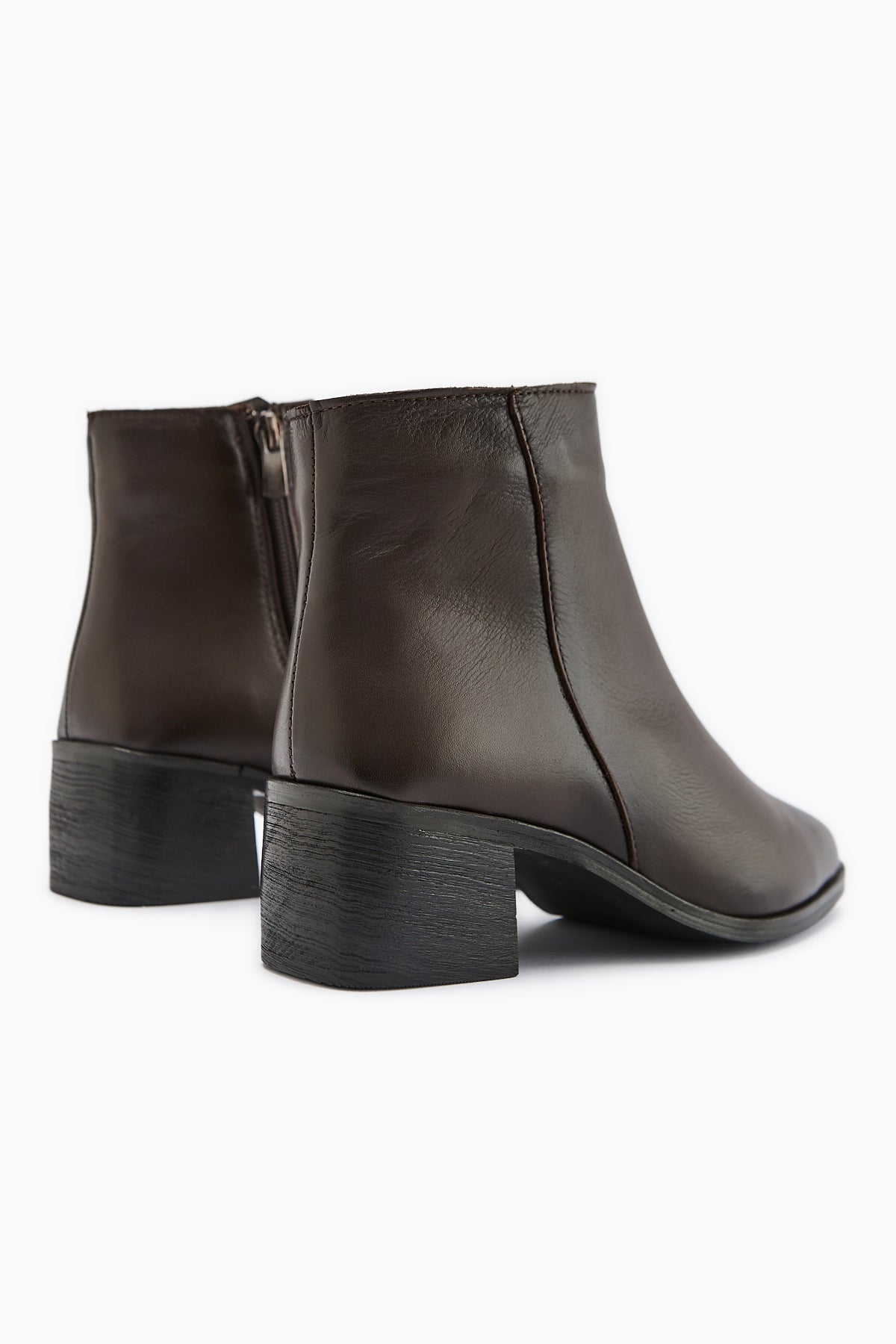 Mita Genuine Leather Coffee Heeled Women's Boot