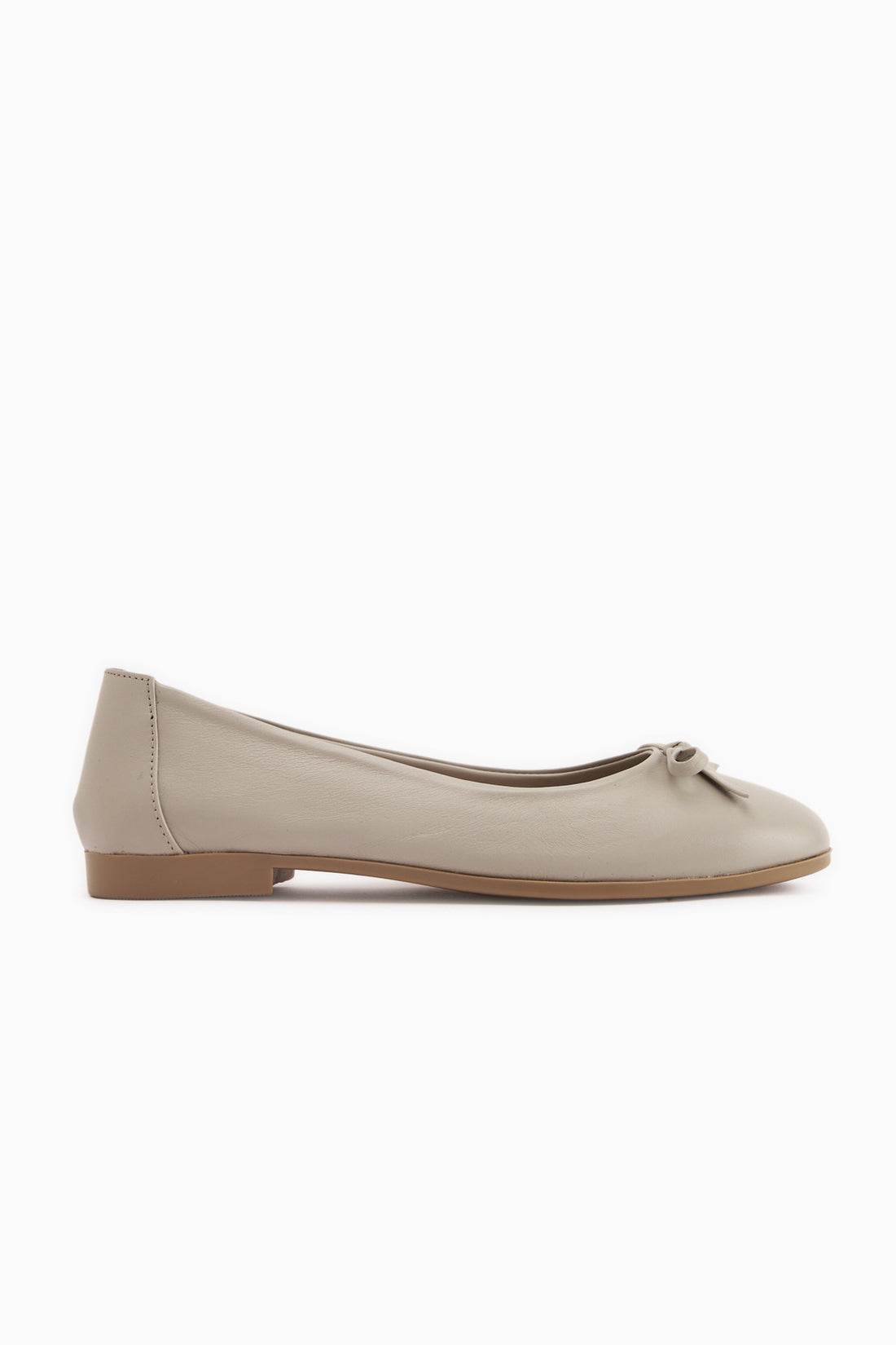 Holly Echtes Leder Beige Schleife Damen Ballerinas