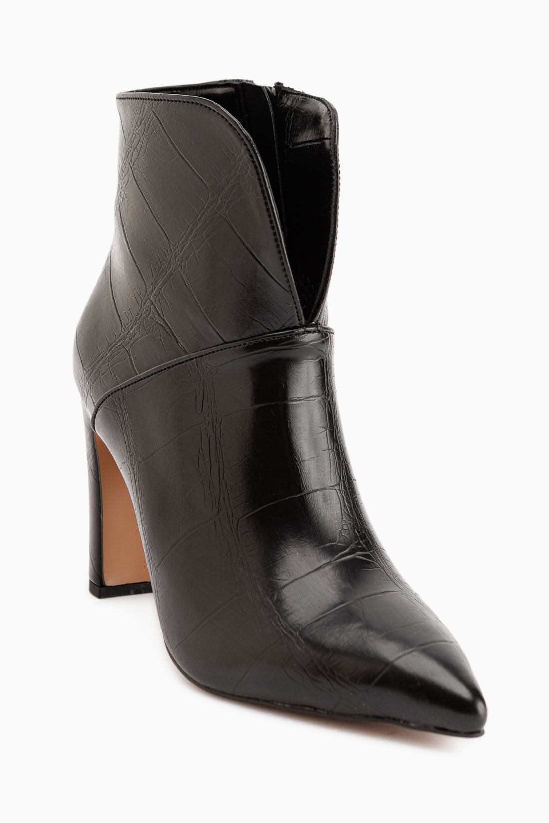 Janis Schwarz Krokodil Absatz Damen Stiefel