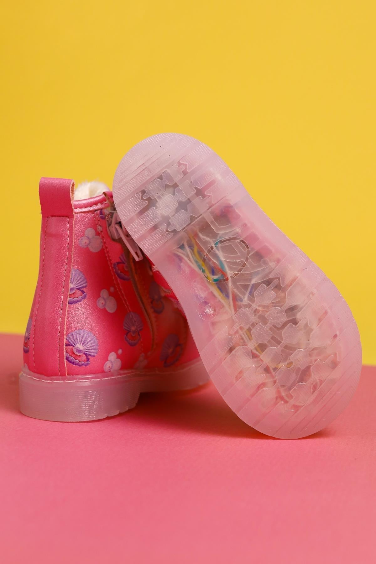 Gianna Rosa Meereskreatur Druck Schnür-Leuchten Baby Stiefel