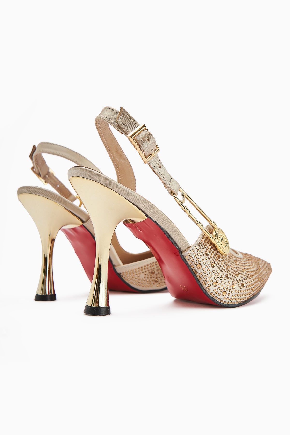 Denise Nude Knöchelriemen-Fersen mit Edelsteinen