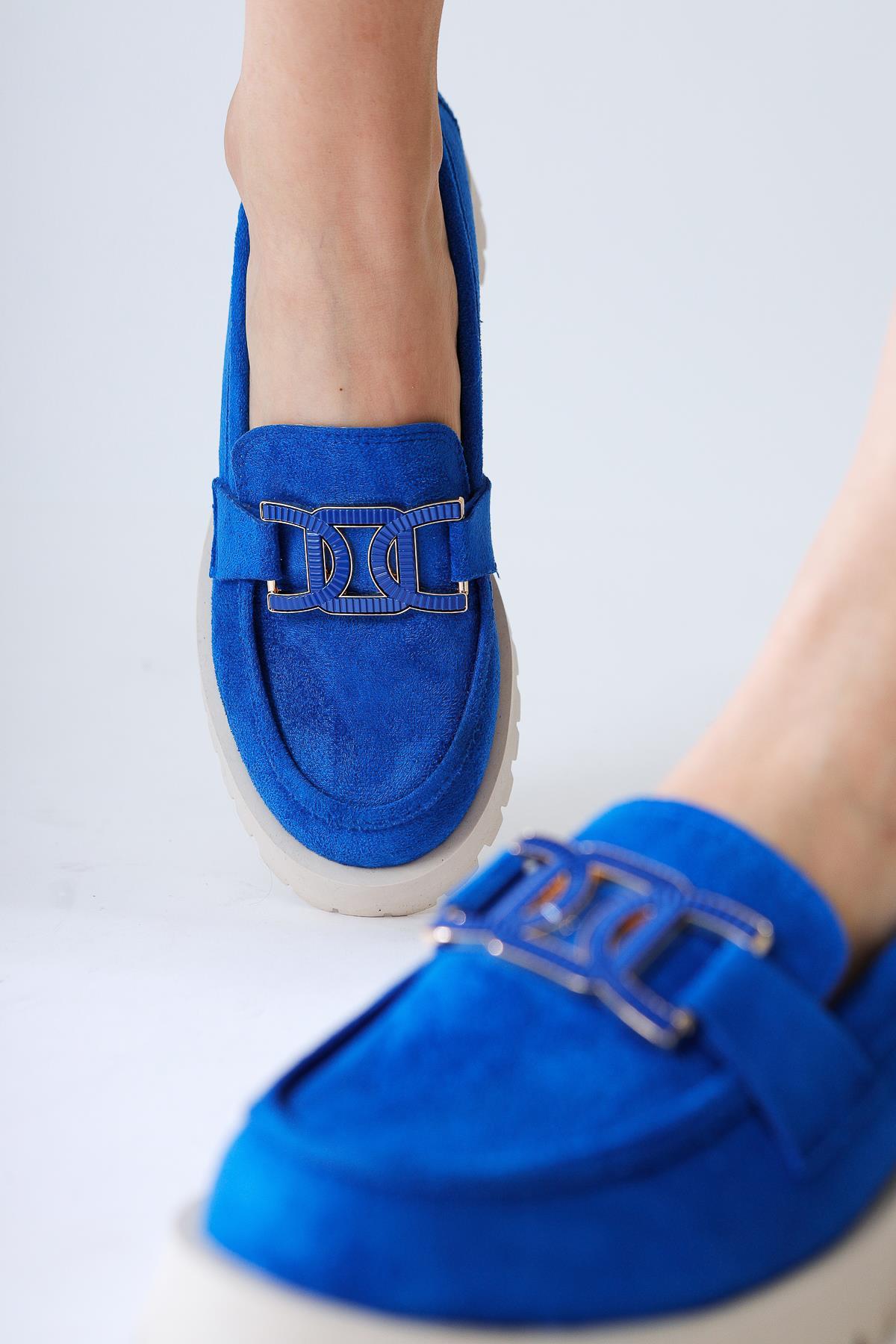 Ann-Sophi Saxe Suede Buckle Detail Oxford Shoes