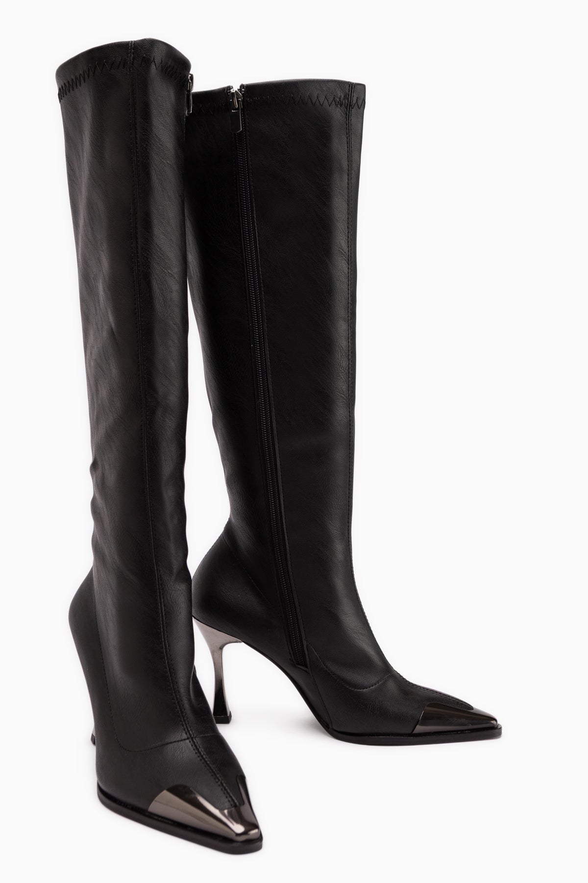 Gretta Schwarze Absatz-Stretch-Stiefel