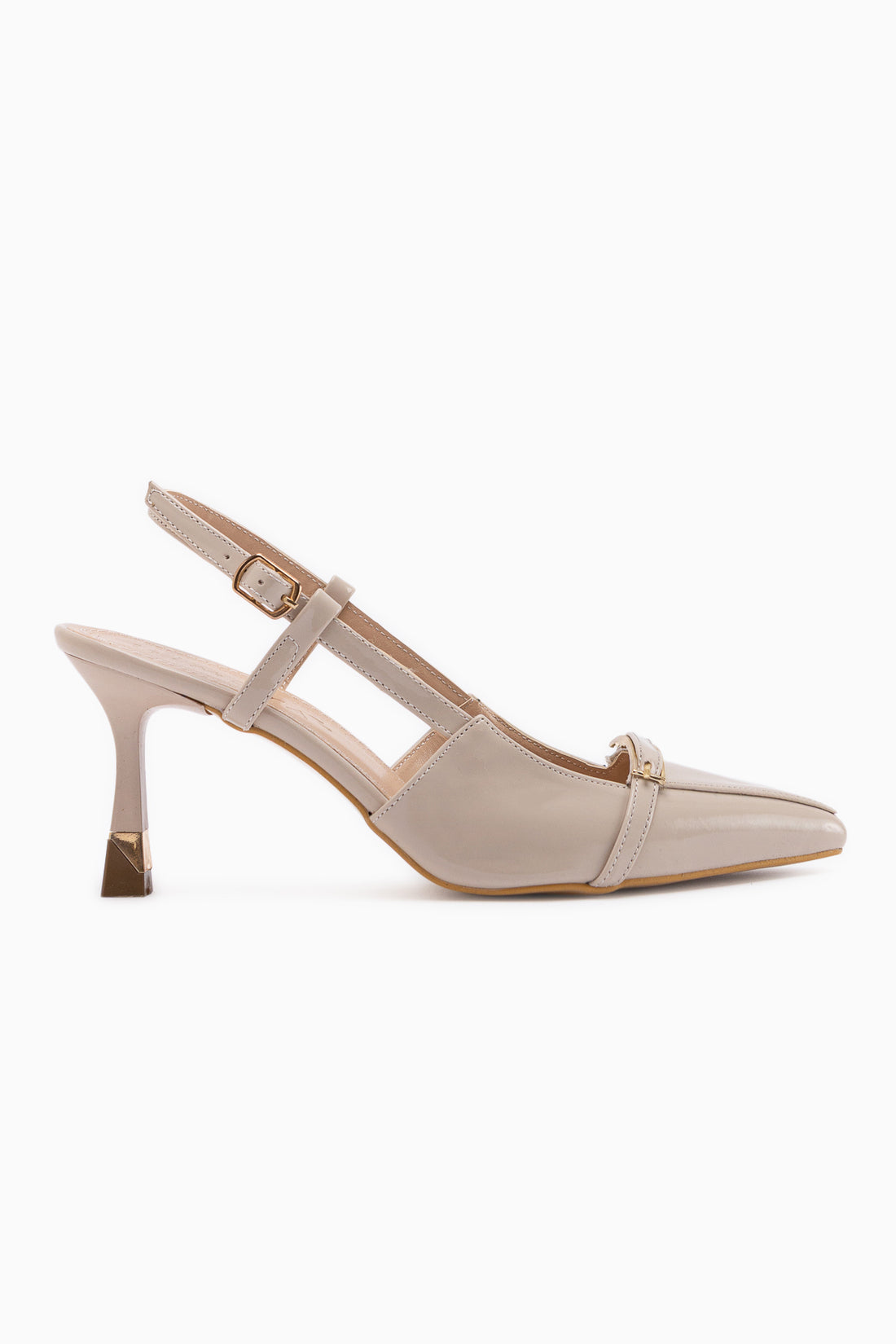 Renita Beige Schnalle Damen Absatzschuhe