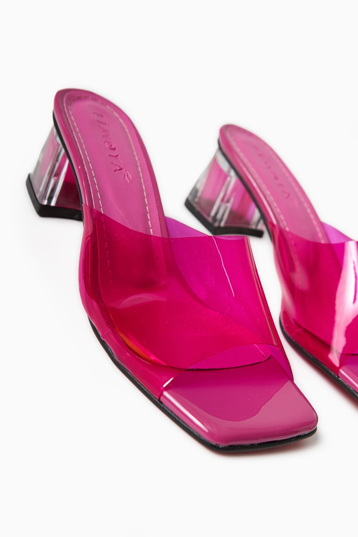 Persa Fuchsia Transparenter Riemen Transparenter Absatz Damen Hausschuhe