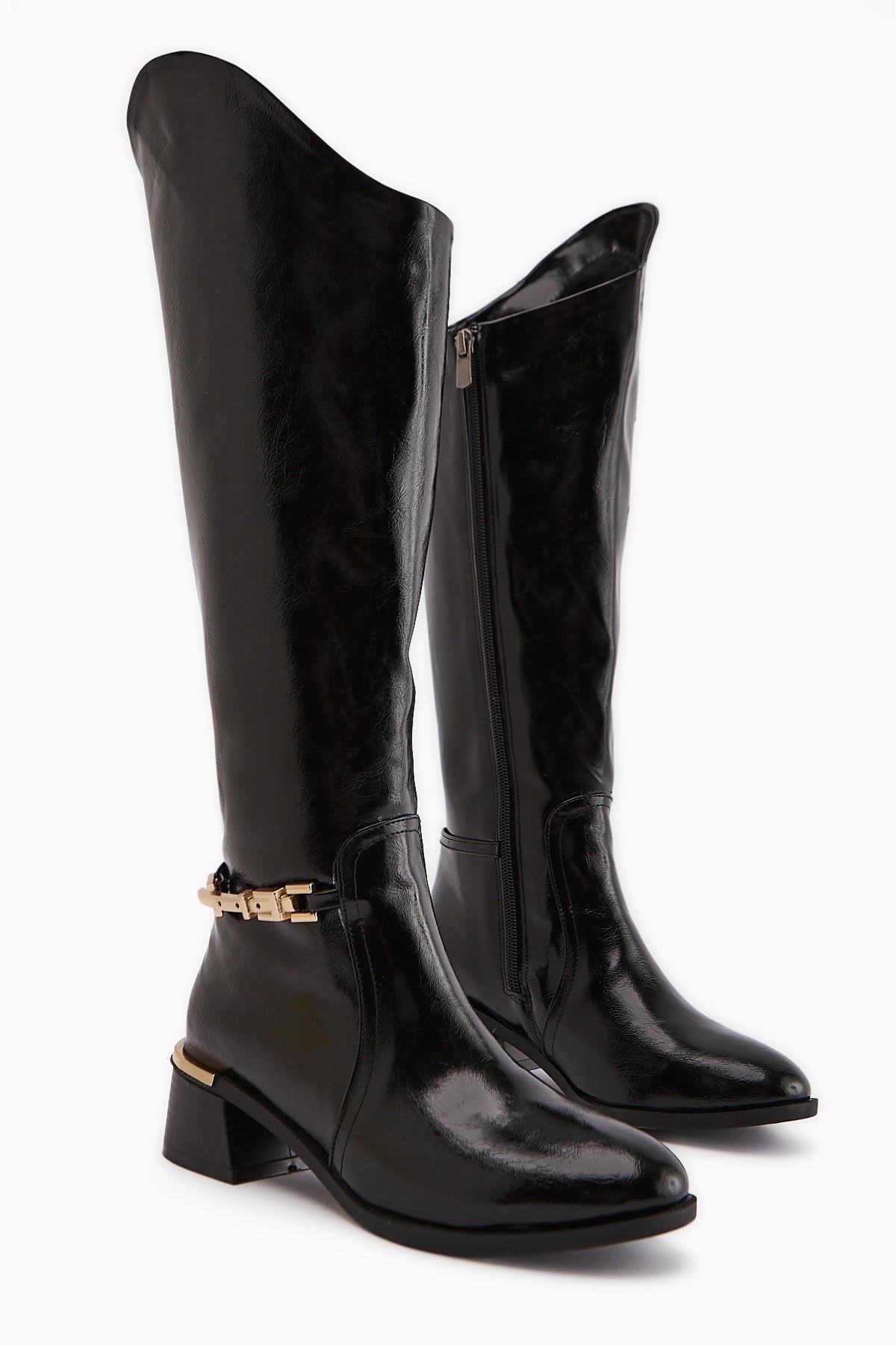 Kamilla Black Buckled Women's Boot