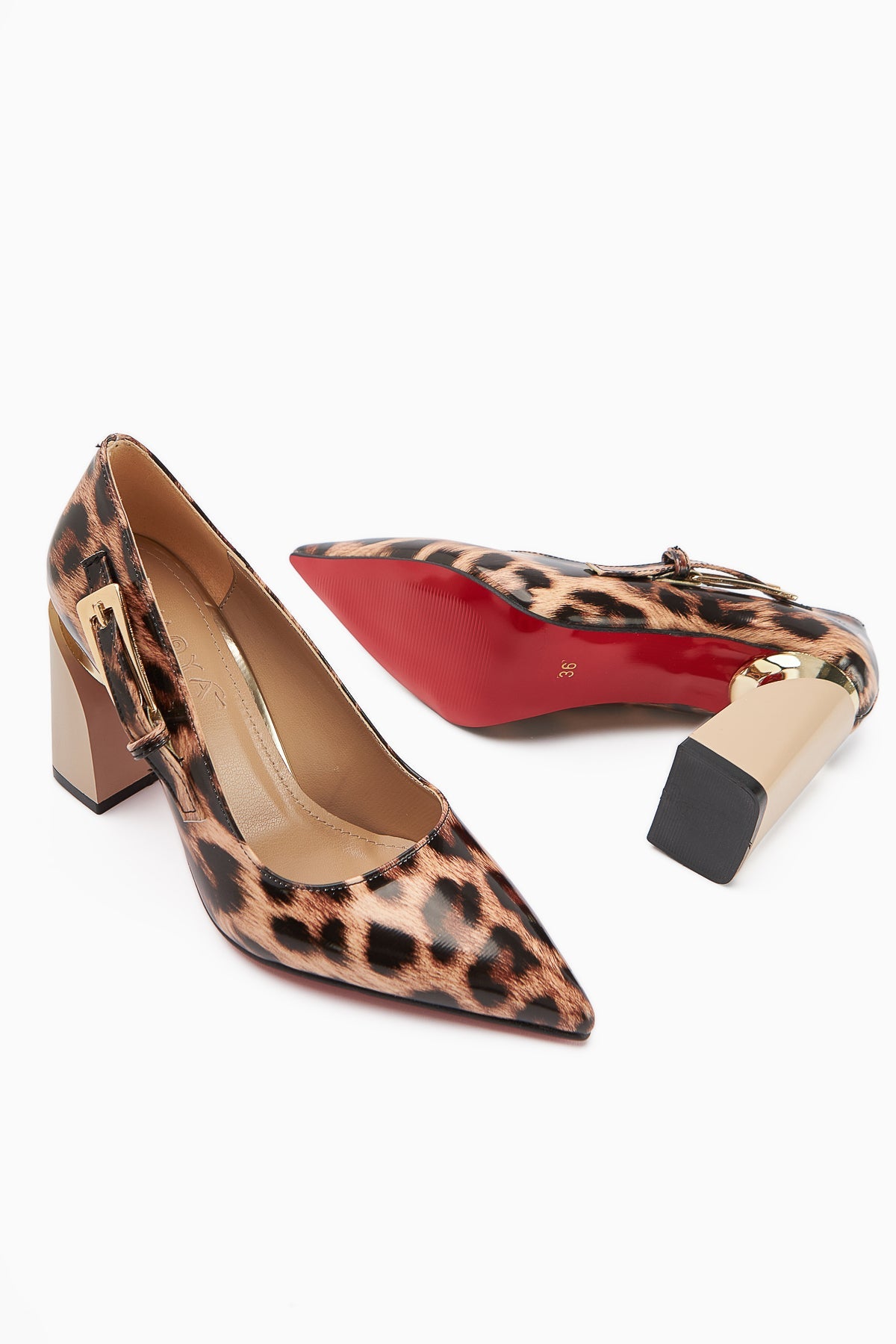 Vania Leopardendruck Damen Metallabsatz Schuh