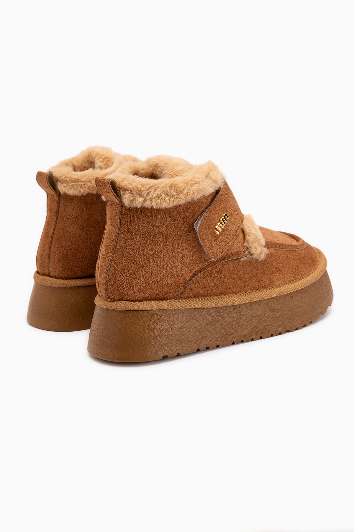 Celia Tan Suede Fur Thick Sole Women’s Boots