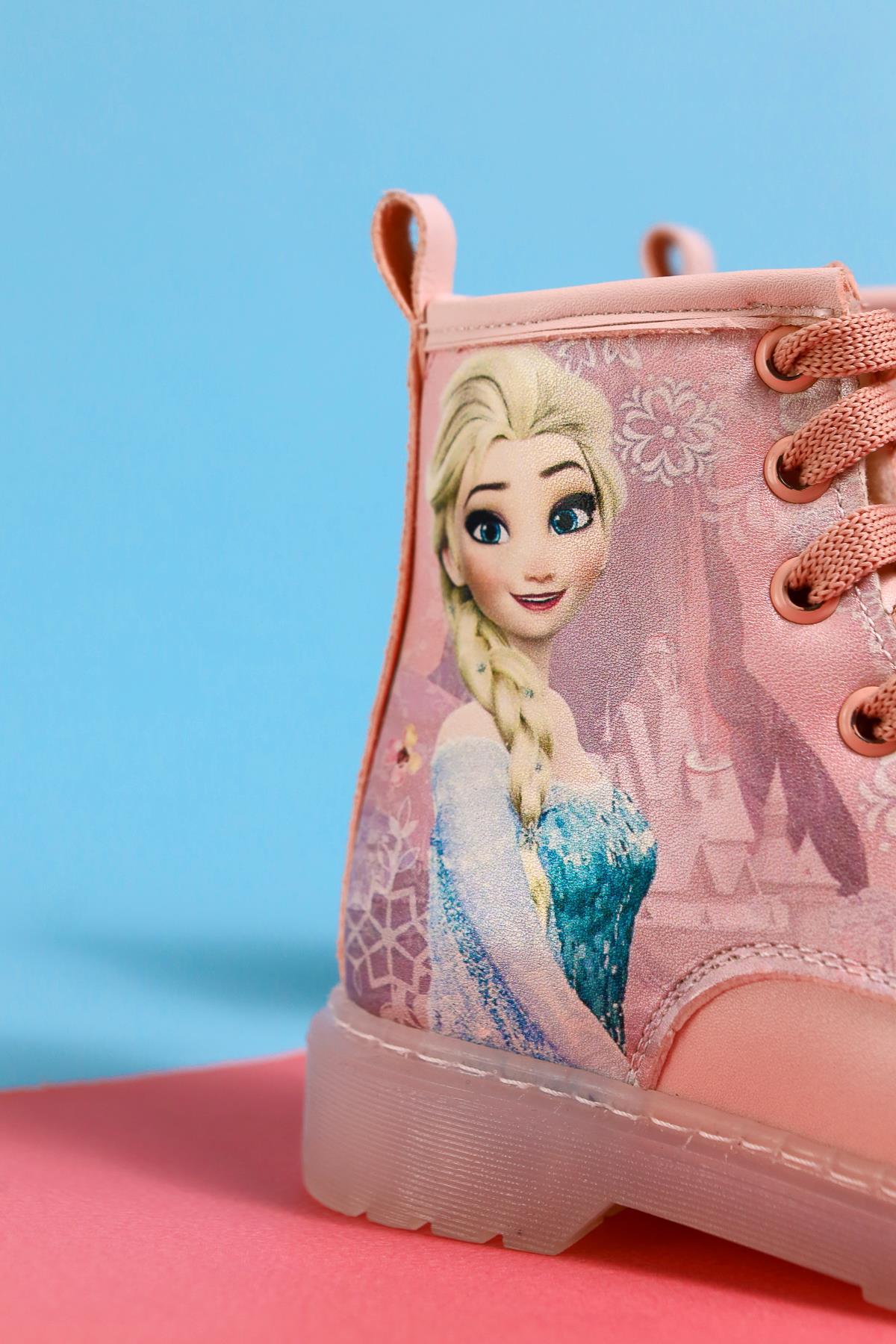 Lyan – Rosé Stiefelette mit Charakter-Print und Schnürung (Kinder)