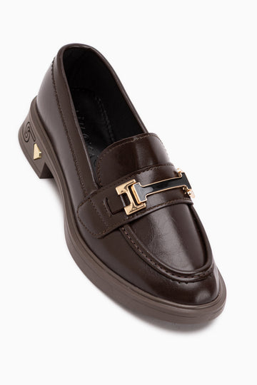 Drina Kaffee Schnalle Damen Loafer Alltagsschuhe