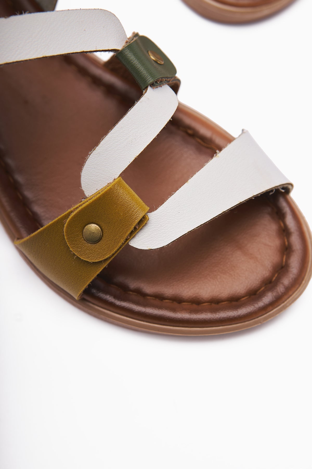 Ginta Echtes Leder Weiß Sandale