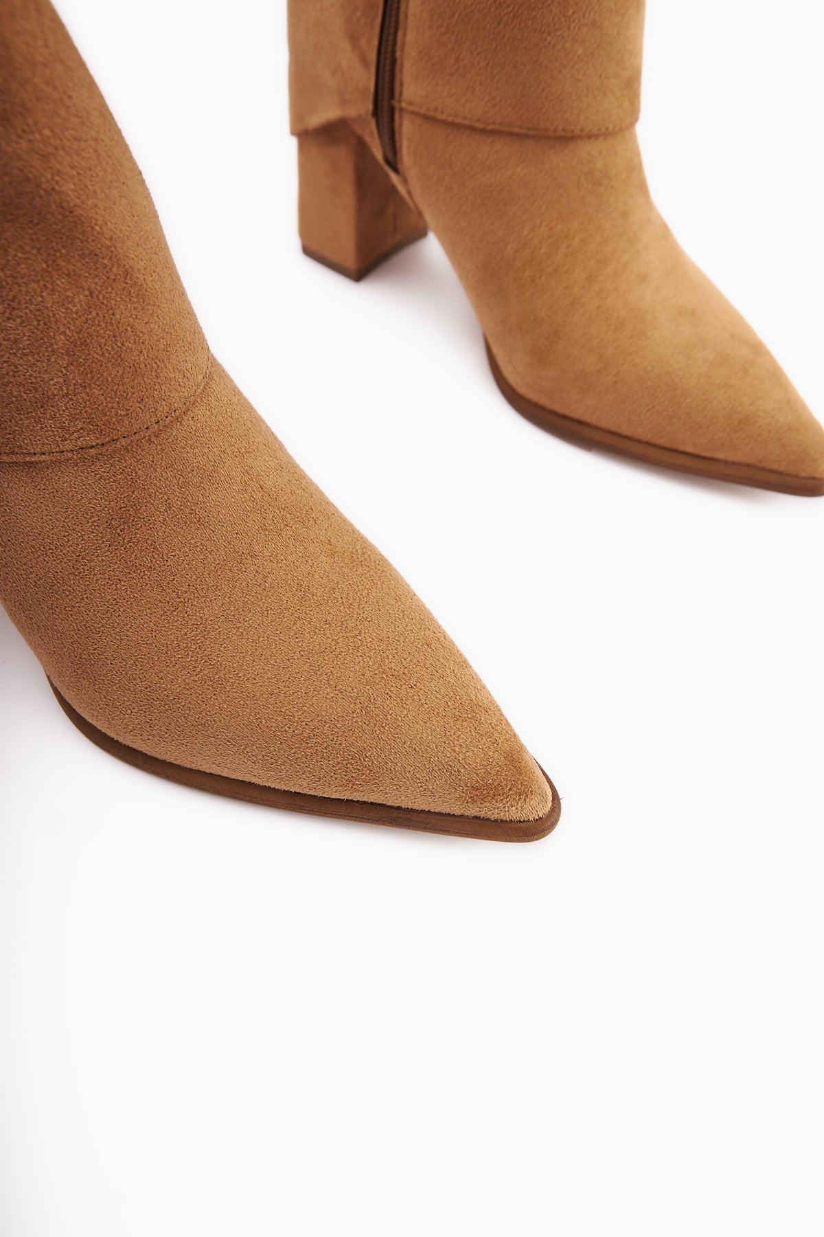 Nisha Taba Suede Chunky Heeled Women's Boot with Tassel