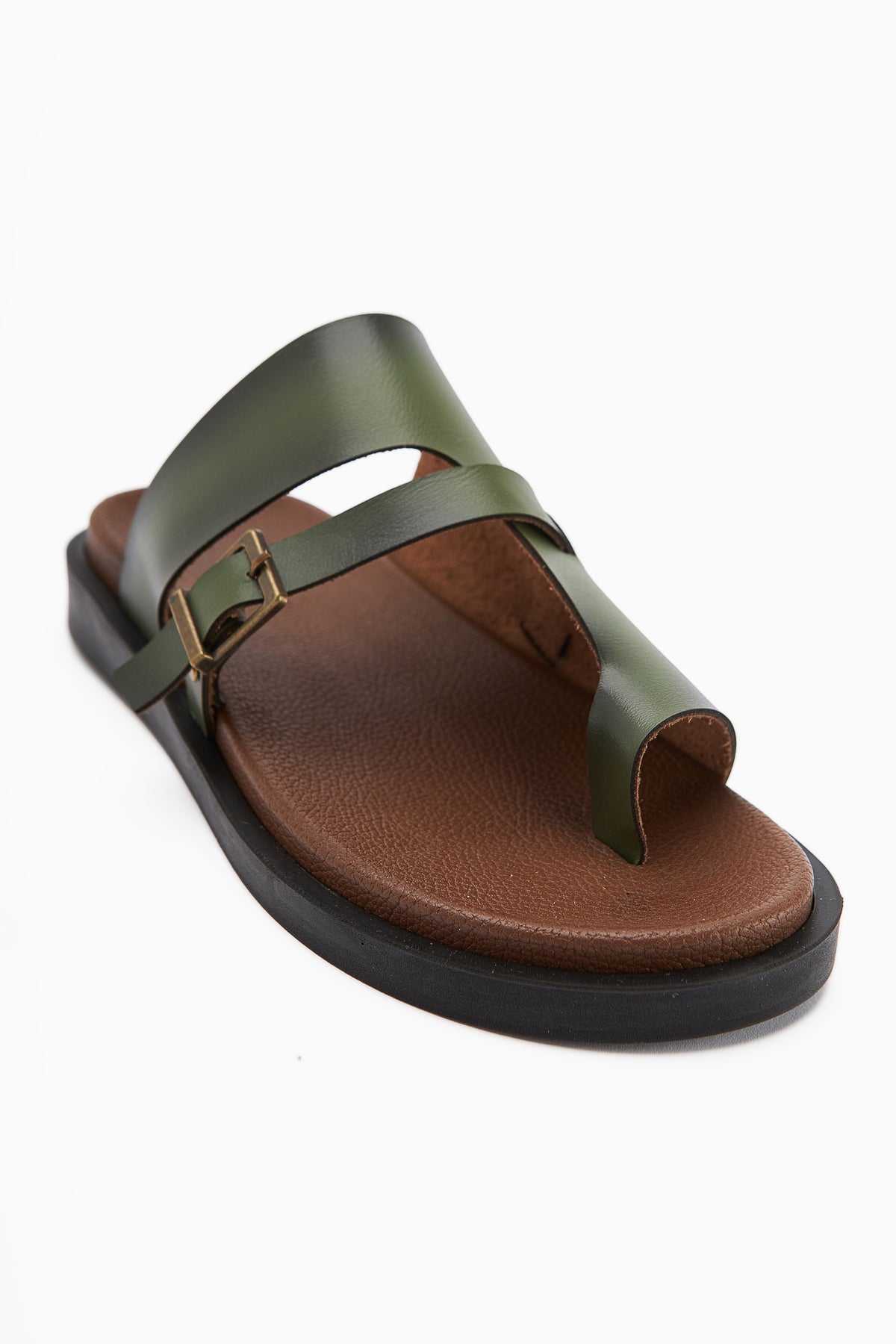 Enisa Damen Olive Zehensteg-Slipper