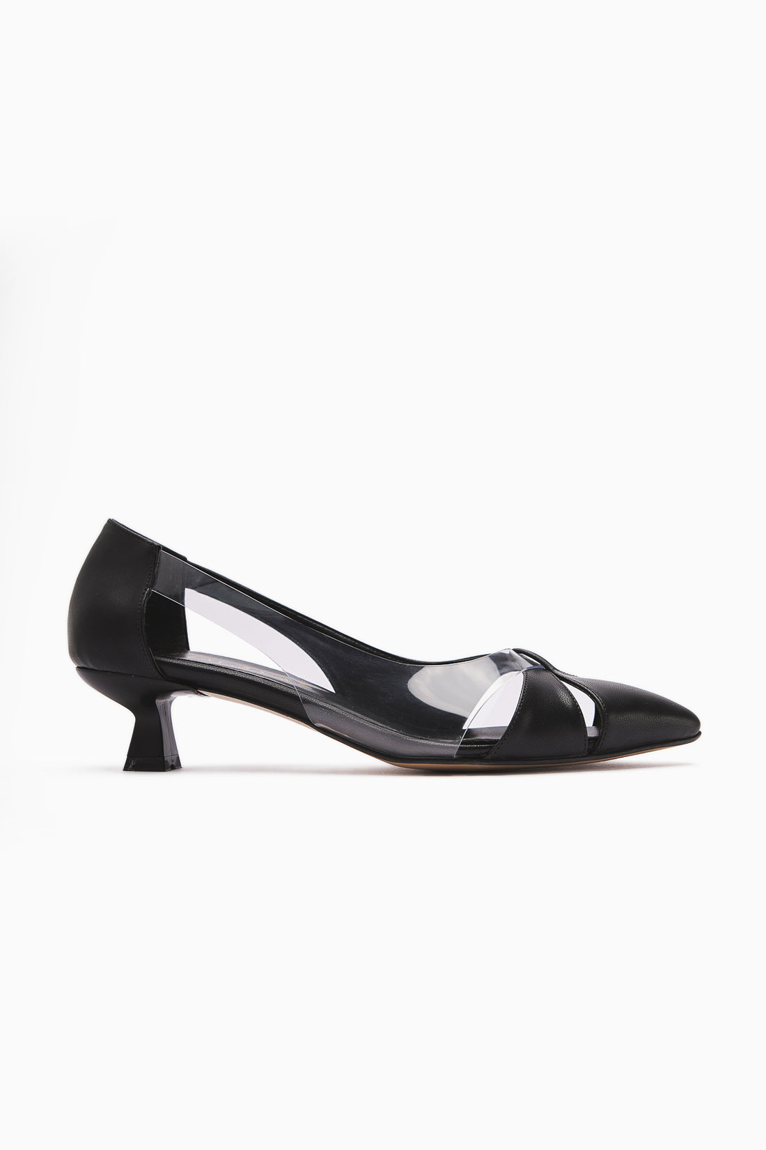 Fenja Black Transparent Edge Low Heel Shoes