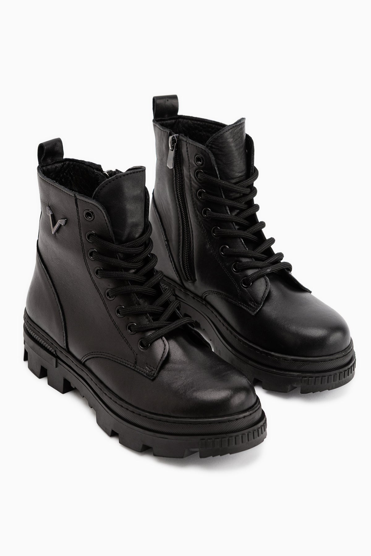 Moira Genuine Leather Black Lace-Up Women’s Boots