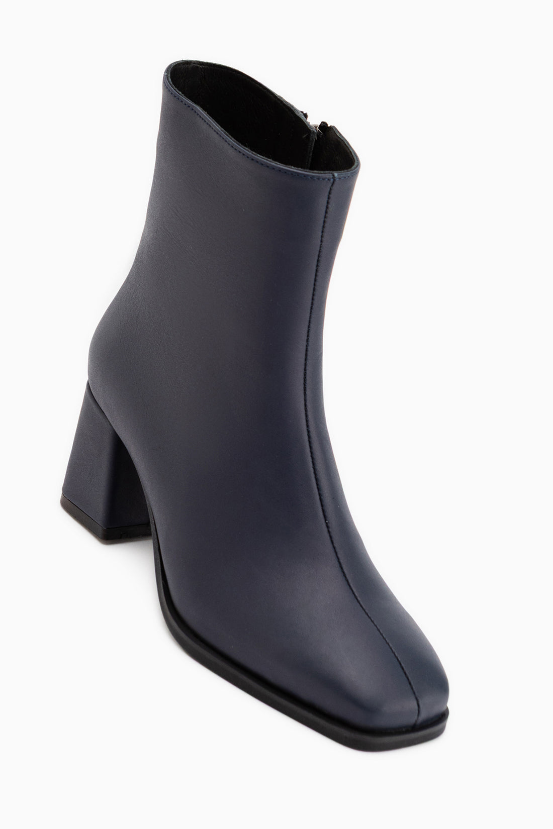 Margot Echtes Leder Marineblau Quadratzehen Damen Stiefel
