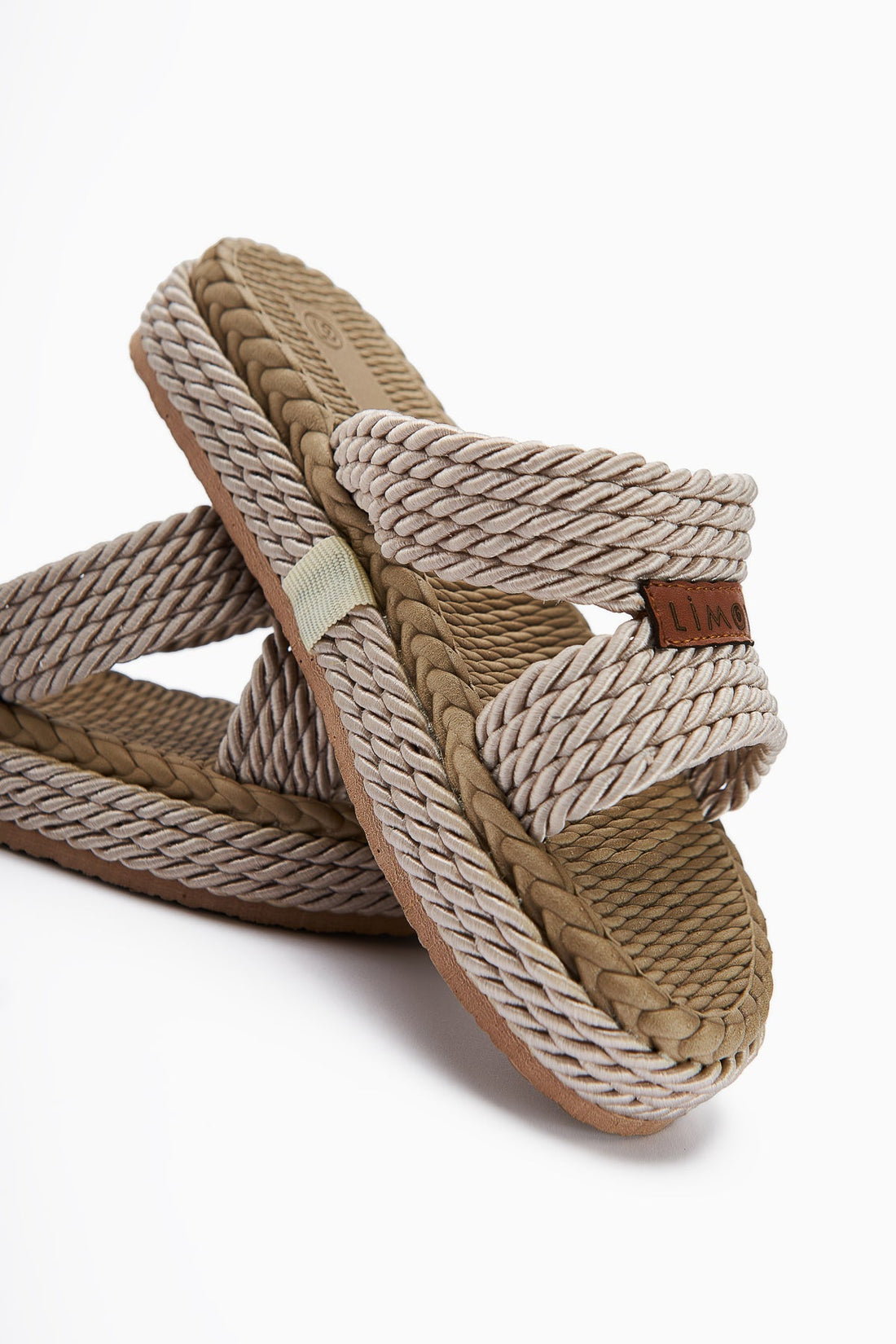 Menna Beige Komfort Damen Geflochtene Slipper
