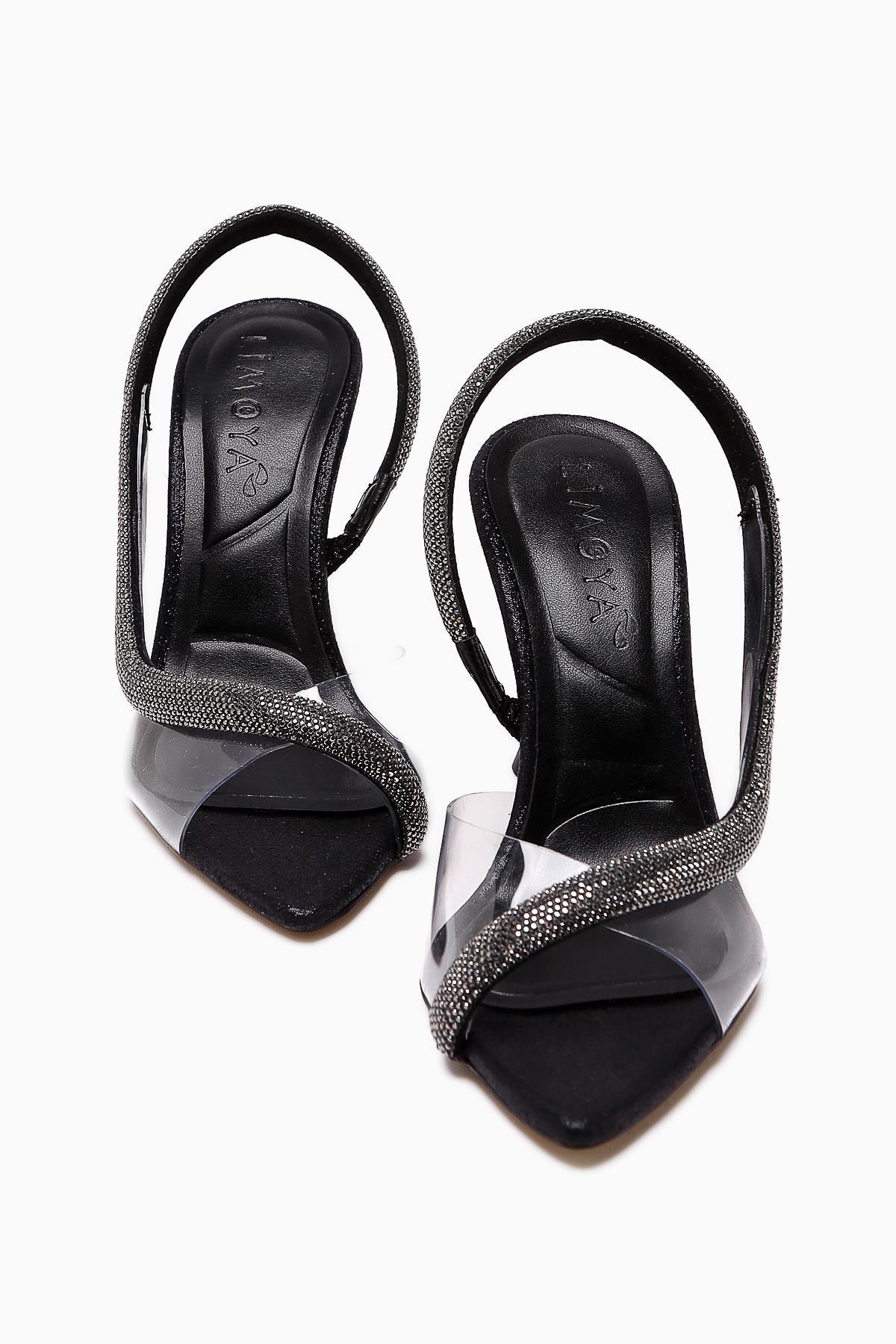 Agata Schwarzer Spitzer Zehen Asymmetrischer Verzierter Seil Damen Kleiderschuh