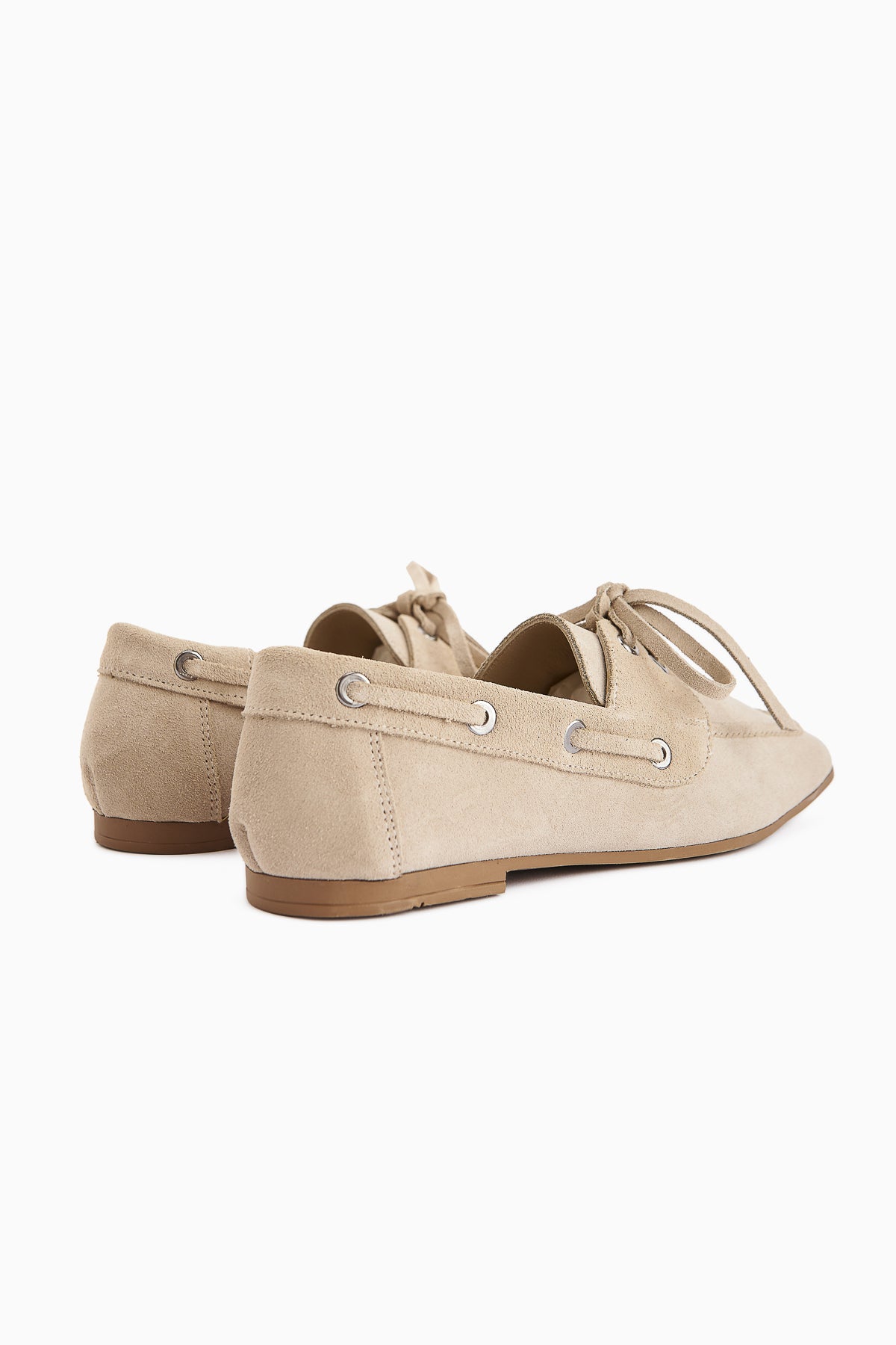 Arian Genuine Beige Suede Leather Lace-Up Moccasin Daily Loafer