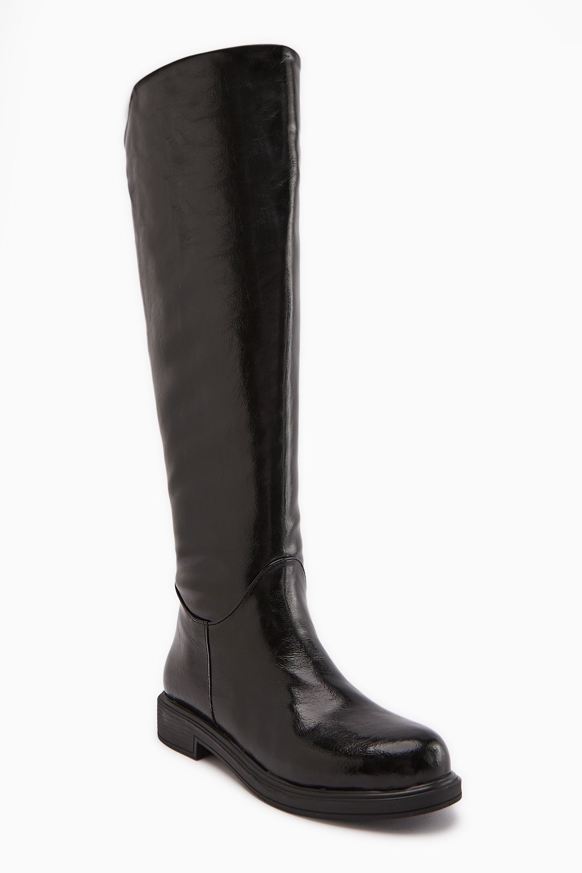 Henni – Schwarz Kniehoher Stiefel mit weitem Schaft (Damen)