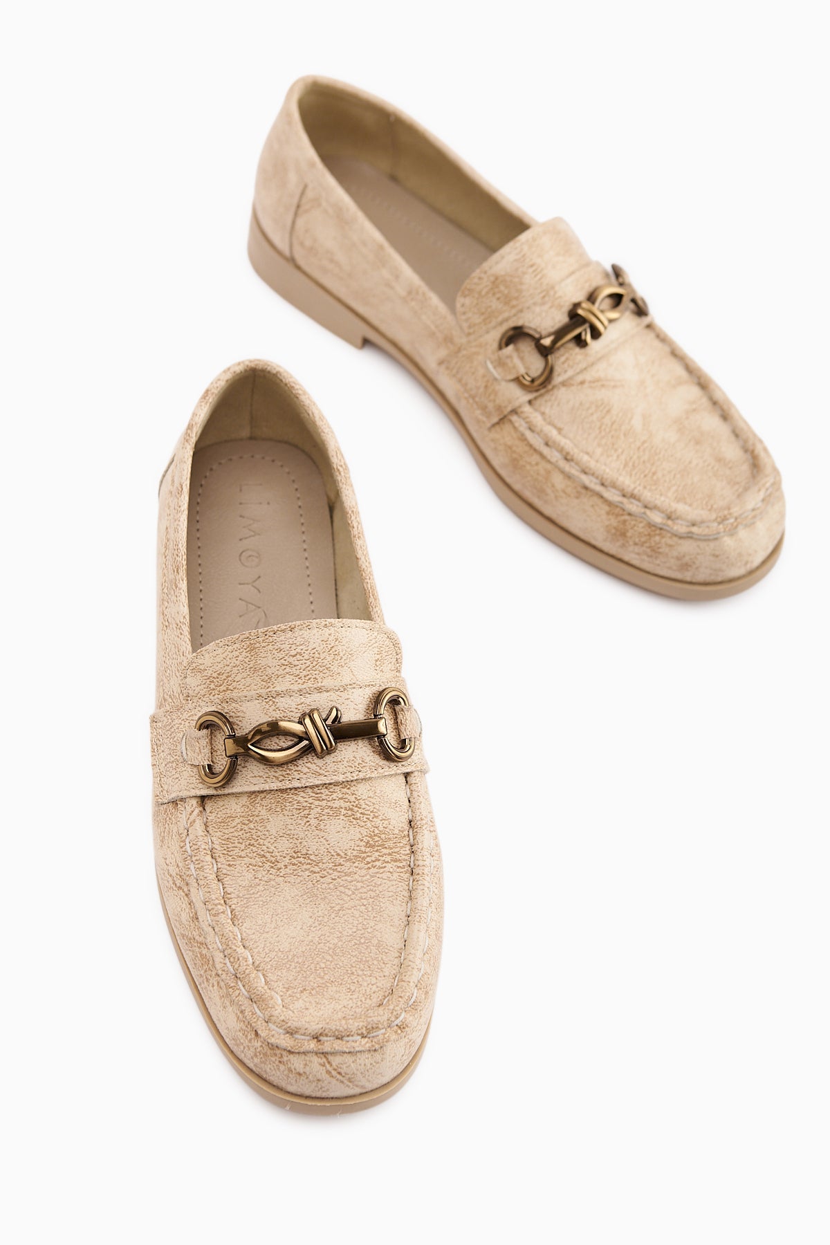 Kali Nude Chain Detailed Women's Loafers